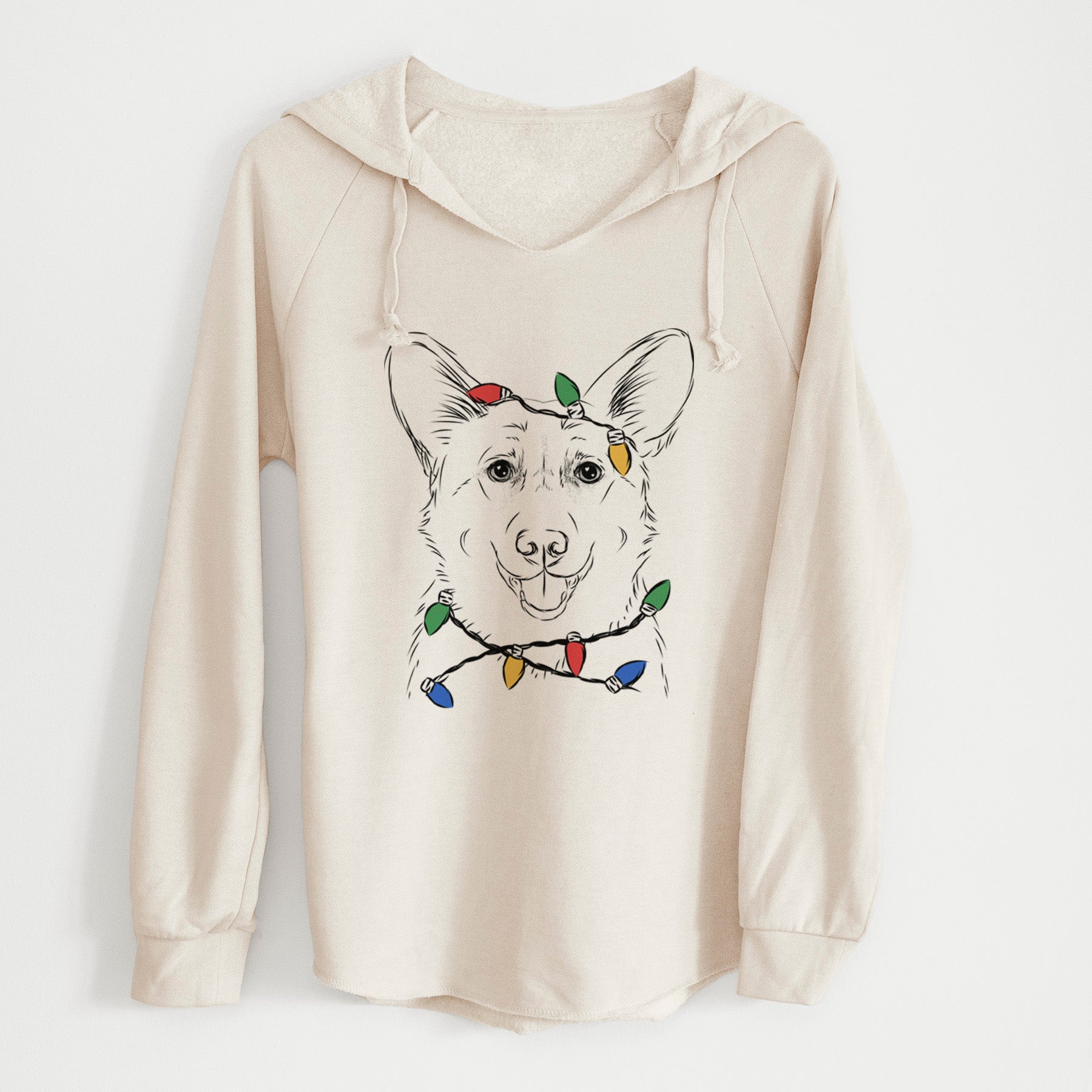 Christmas Lights Ricco the Corgi - Cali Wave Hooded Sweatshirt