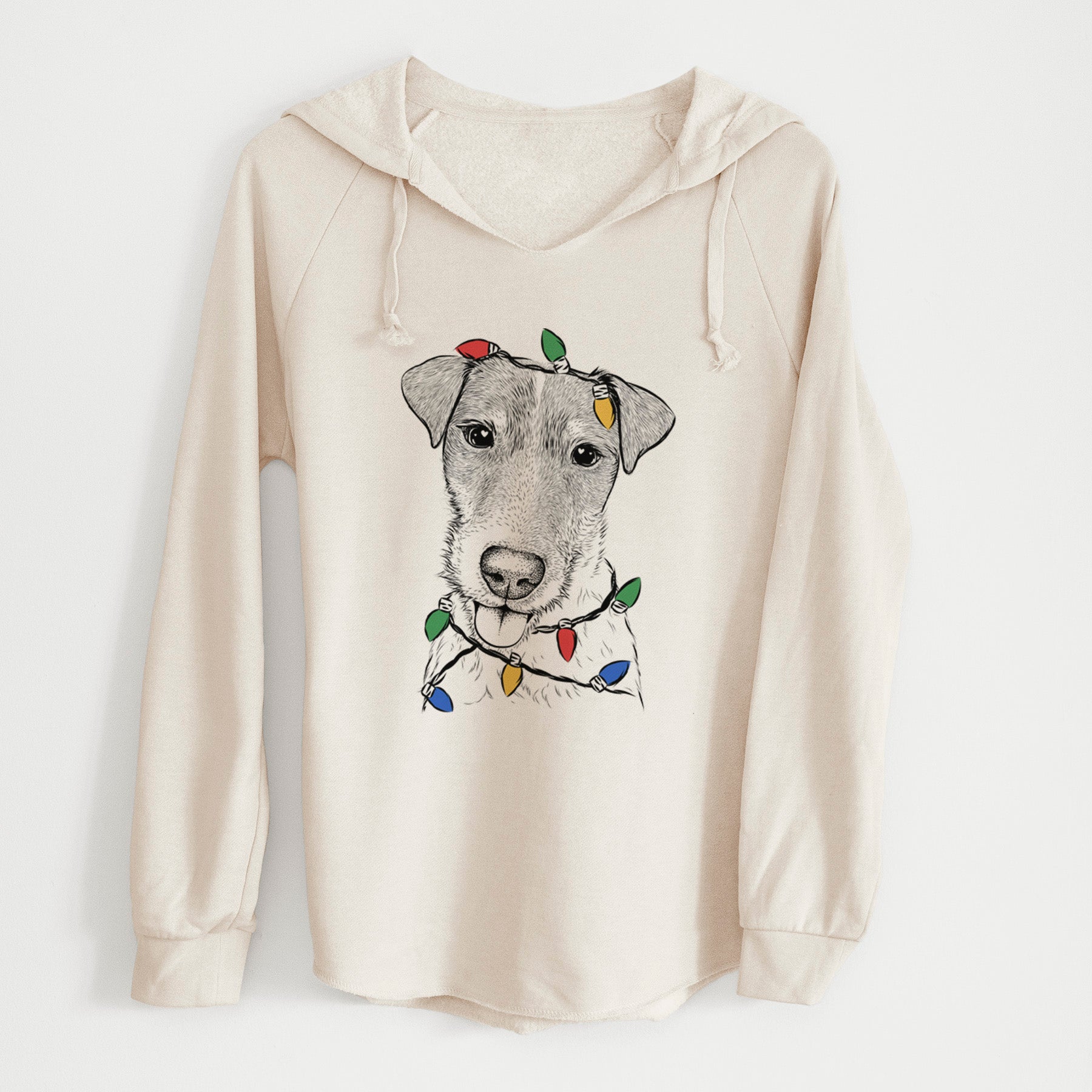 Christmas Lights Rider the Parson Russell Terrier - Cali Wave Hooded Sweatshirt