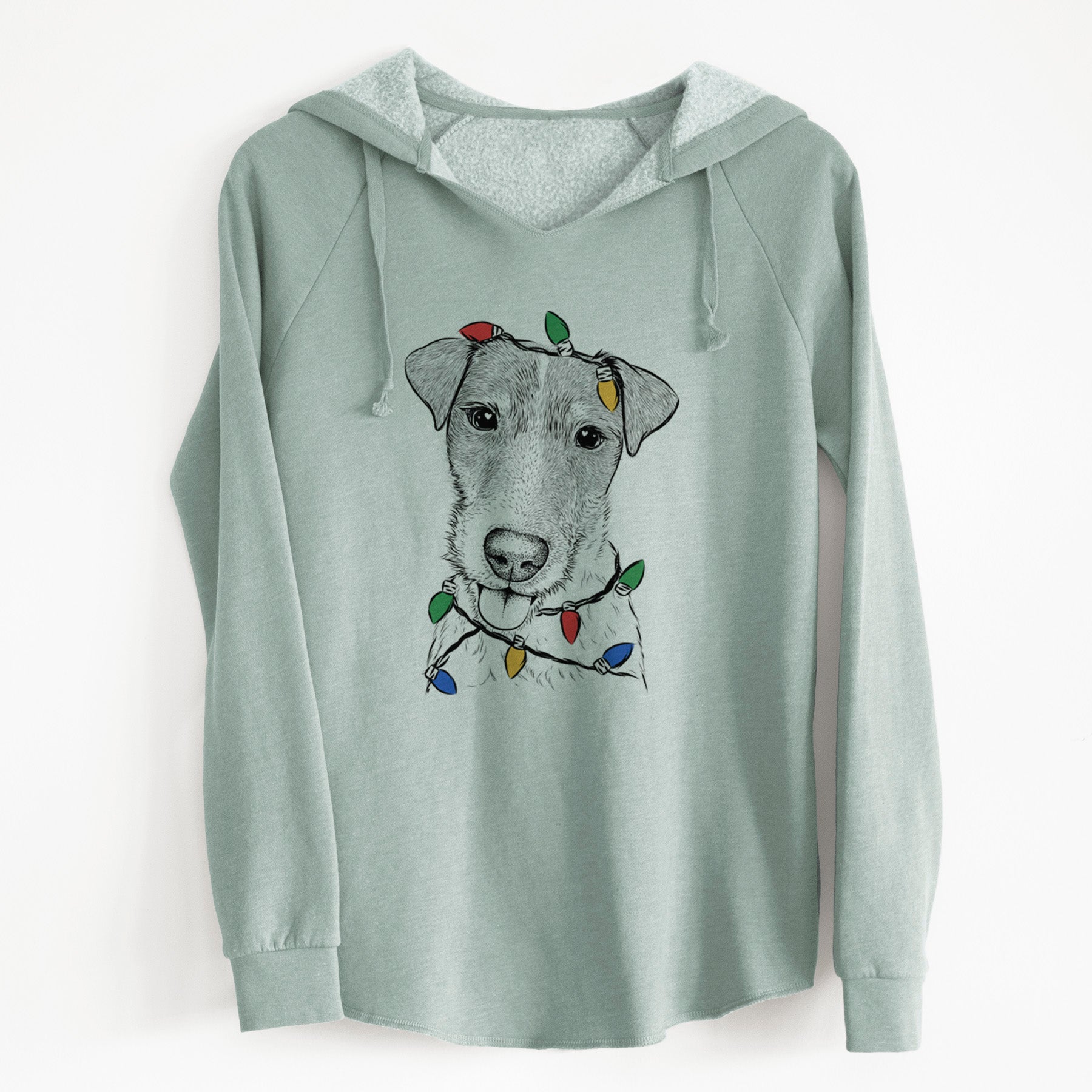 Christmas Lights Rider the Parson Russell Terrier - Cali Wave Hooded Sweatshirt