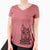 Christmas Lights Riggs the Beauceron - Women's V-neck Shirt