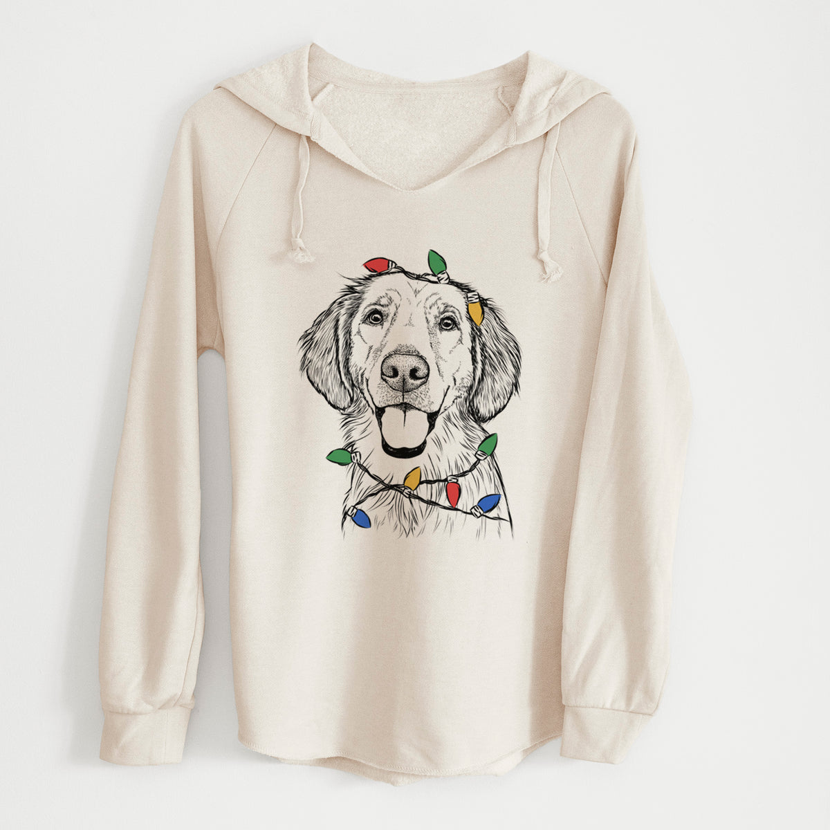 Christmas Lights Riley the Golden Retriever - Cali Wave Hooded Sweatshirt