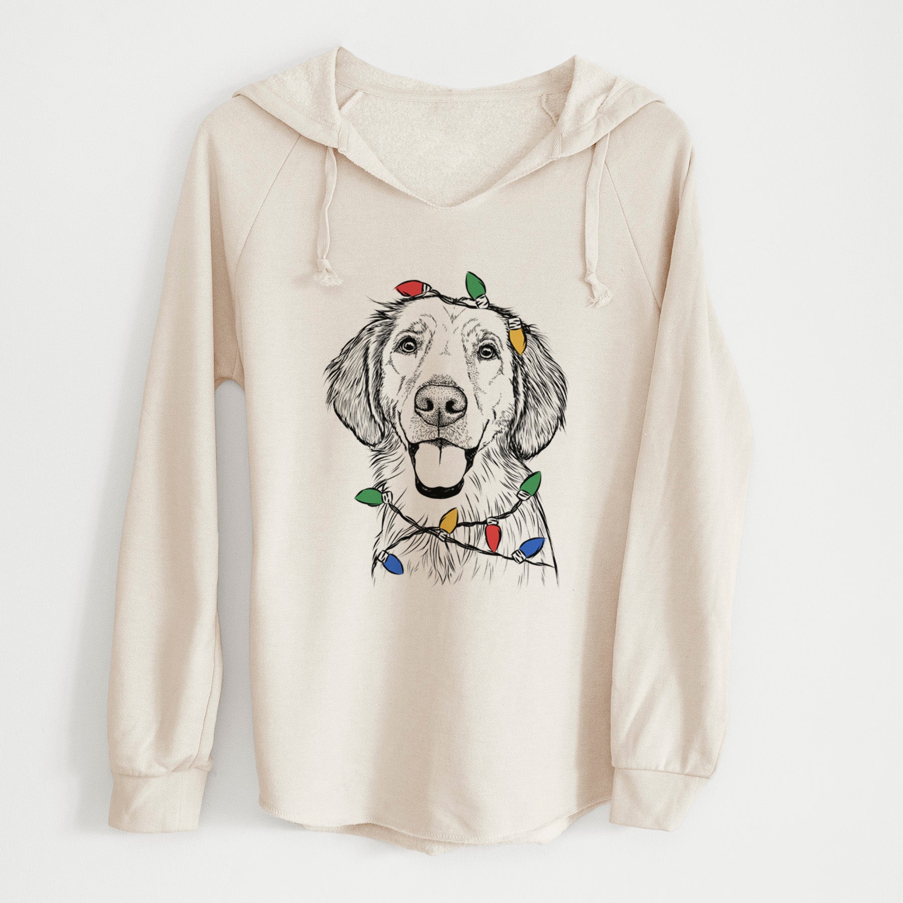 Christmas Lights Riley the Golden Retriever - Cali Wave Hooded Sweatshirt