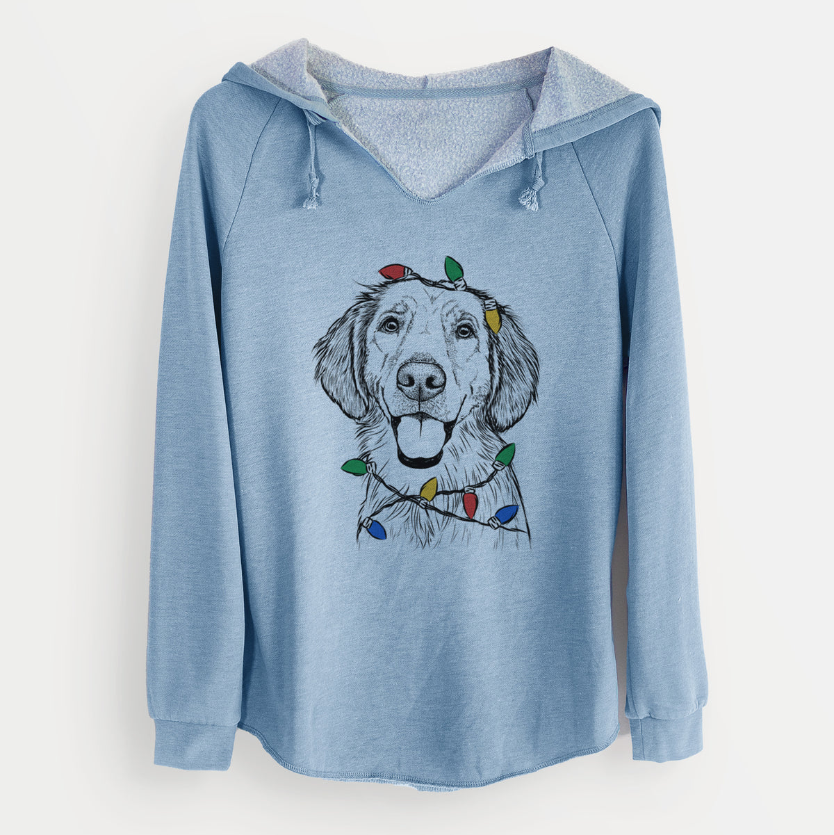 Christmas Lights Riley the Golden Retriever - Cali Wave Hooded Sweatshirt