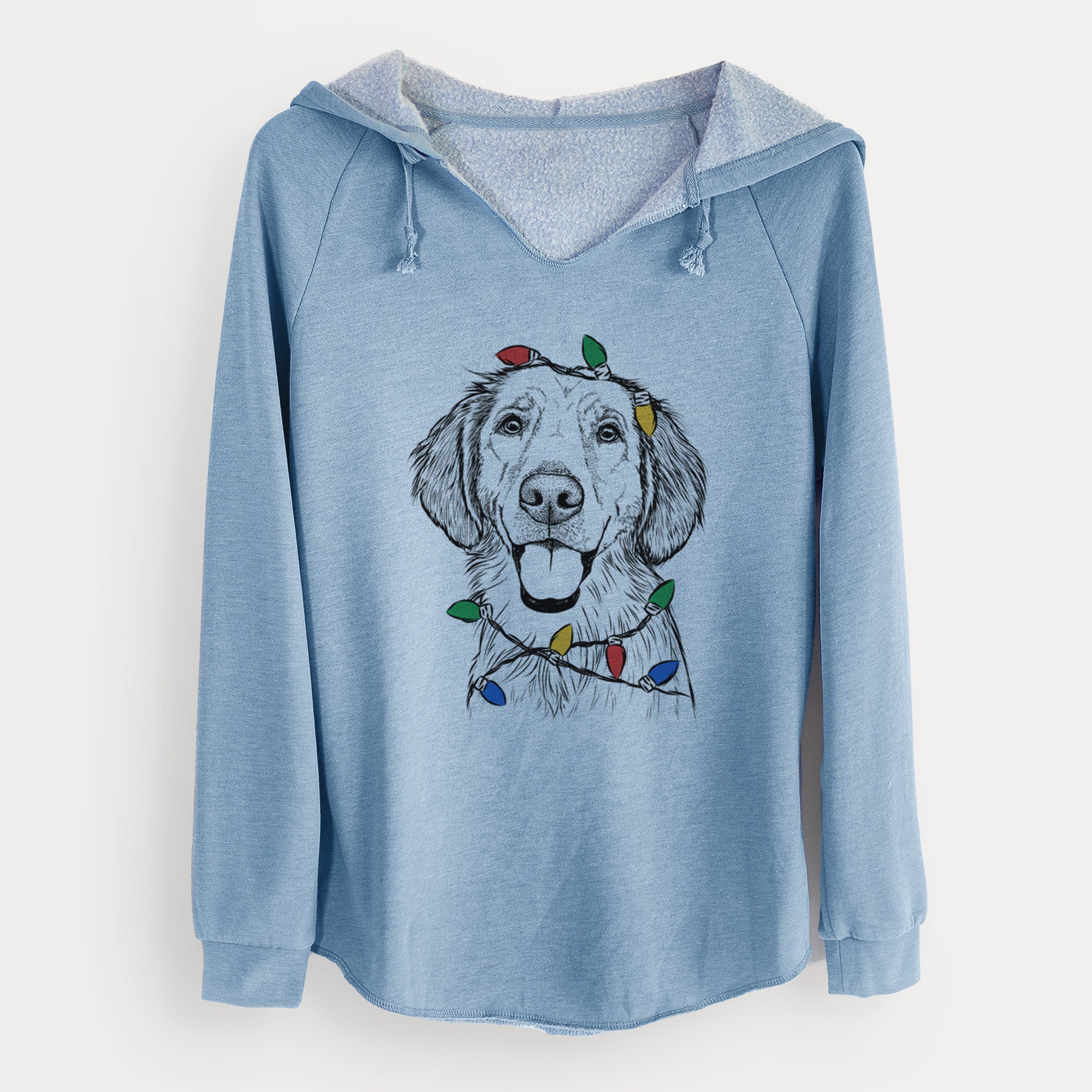 Christmas Lights Riley the Golden Retriever - Cali Wave Hooded Sweatshirt