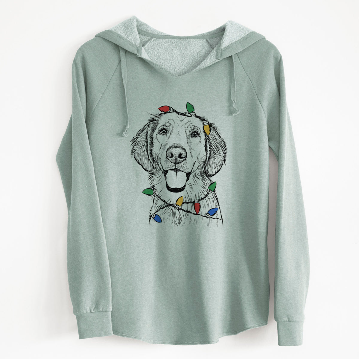 Christmas Lights Riley the Golden Retriever - Cali Wave Hooded Sweatshirt