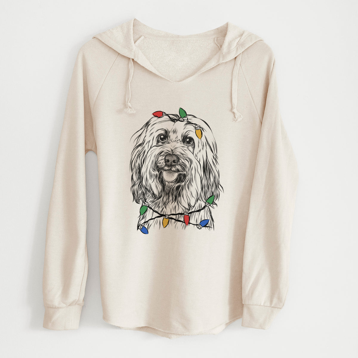 Christmas Lights Rime the Tibetan Terrier - Cali Wave Hooded Sweatshirt