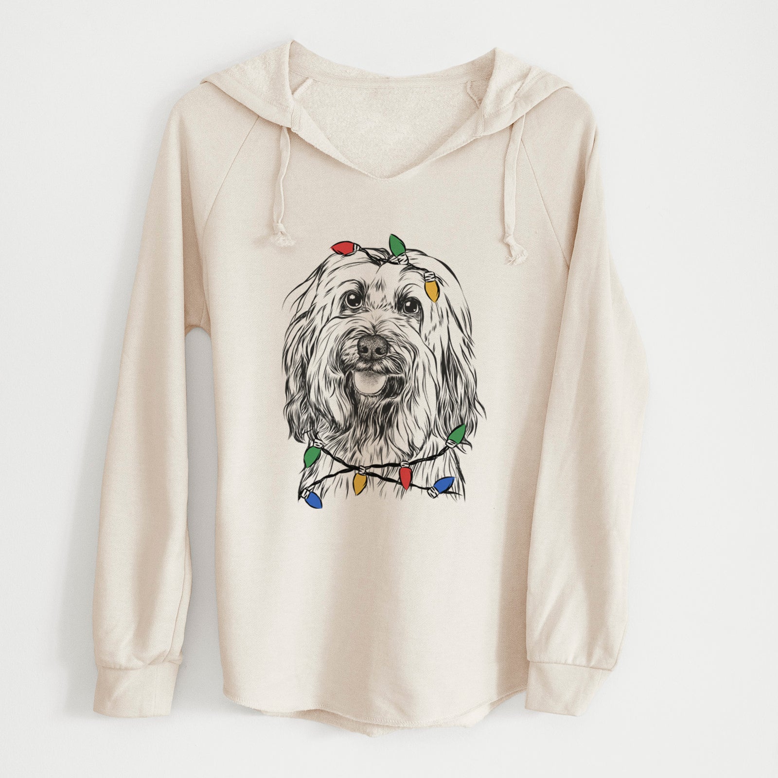 Christmas Lights Rime the Tibetan Terrier - Cali Wave Hooded Sweatshirt