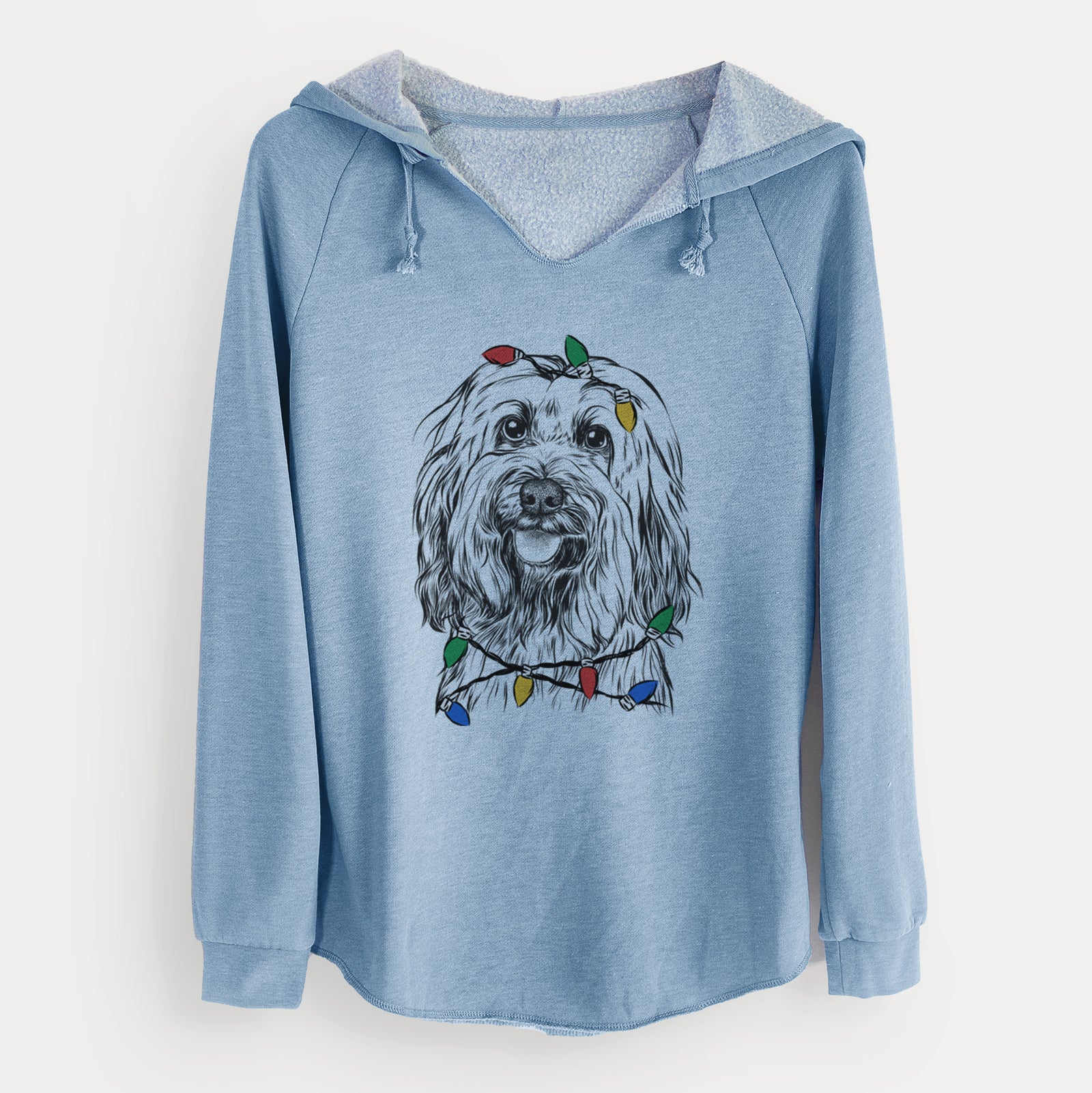 Christmas Lights Rime the Tibetan Terrier - Cali Wave Hooded Sweatshirt