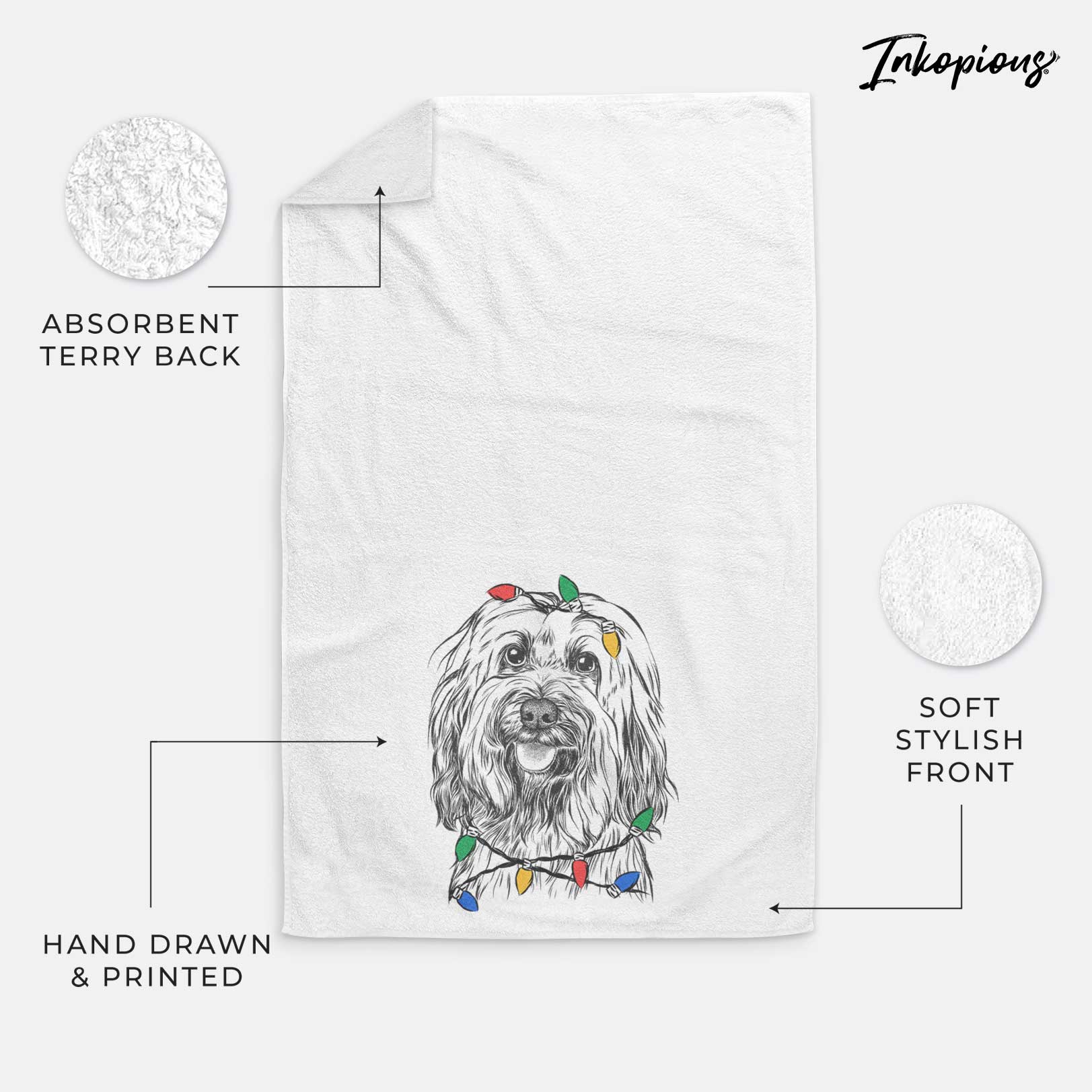 Rime the Tibetan Terrier Decorative Hand Towel