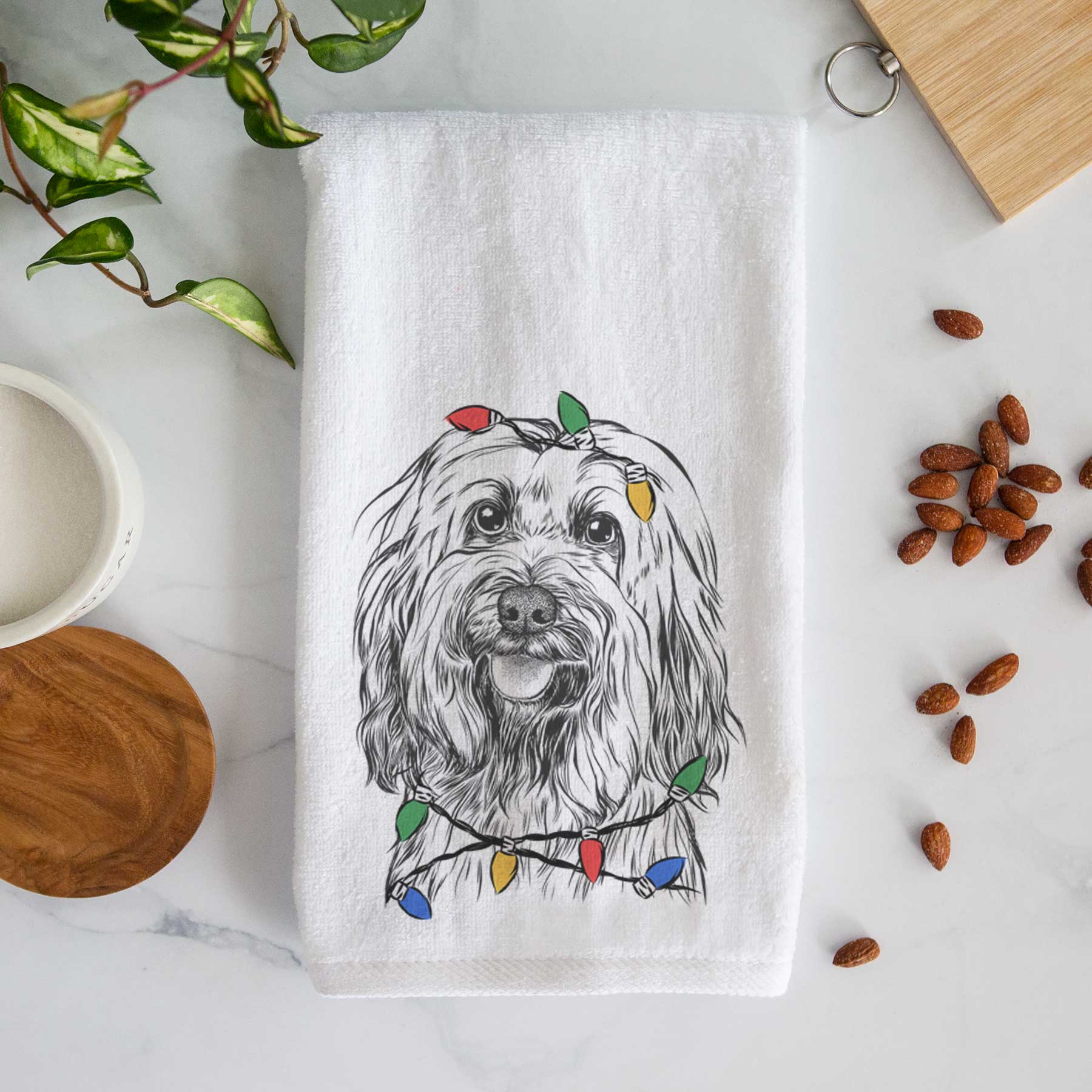 Rime the Tibetan Terrier Decorative Hand Towel