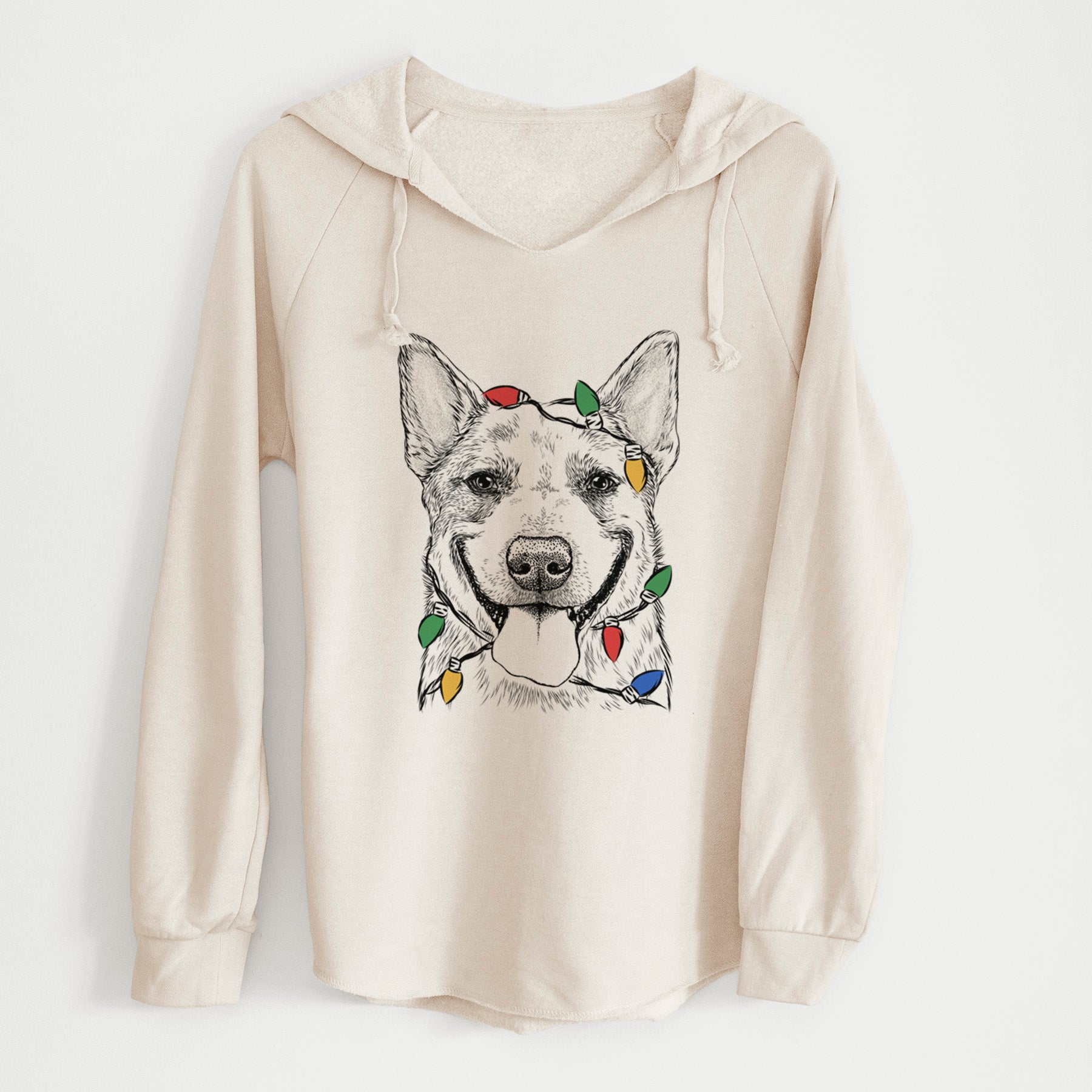 Christmas Lights Rio the Australian Cattle Dog - Cali Wave Hooded Sweatshirt