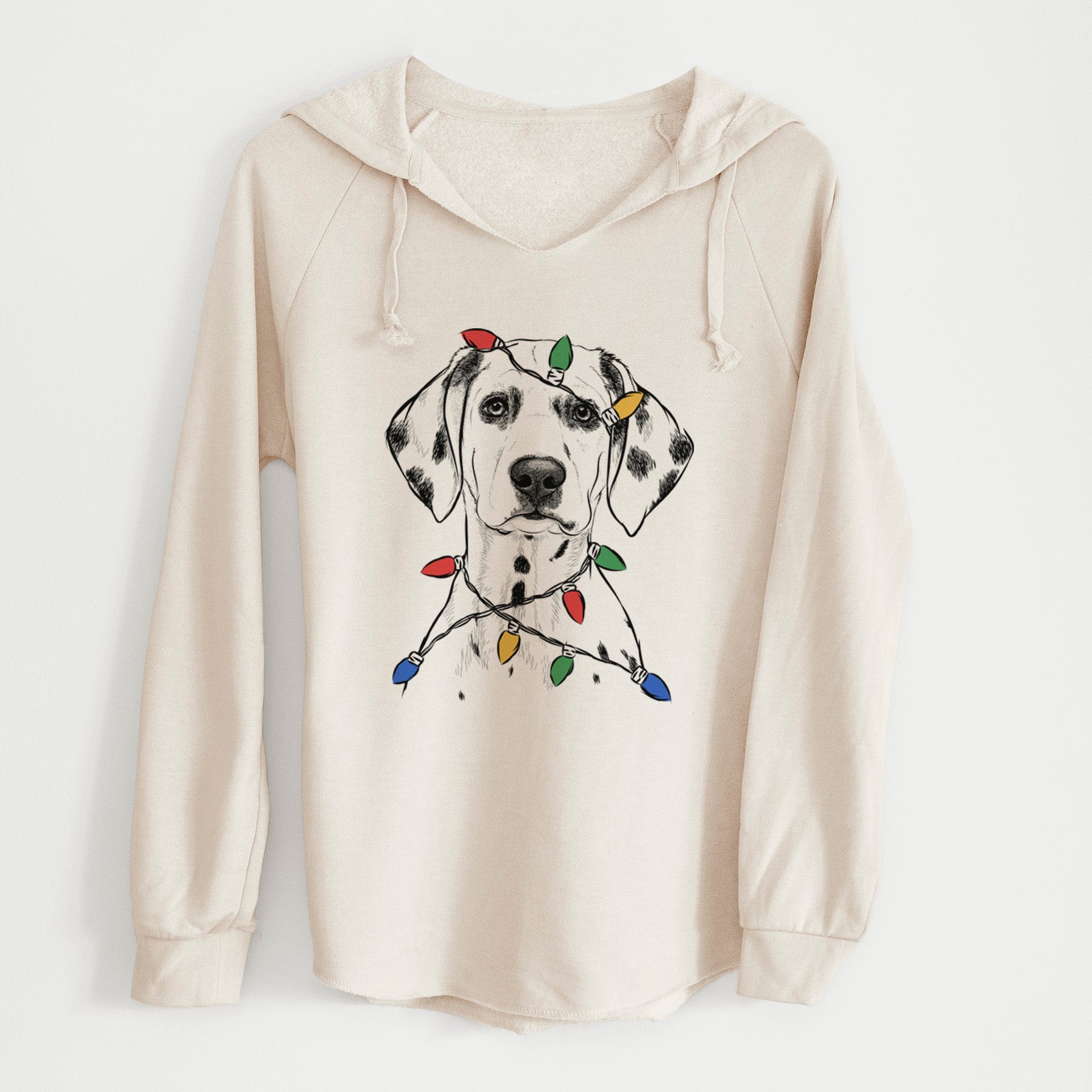 Christmas Lights Riot the Dalmatian - Cali Wave Hooded Sweatshirt