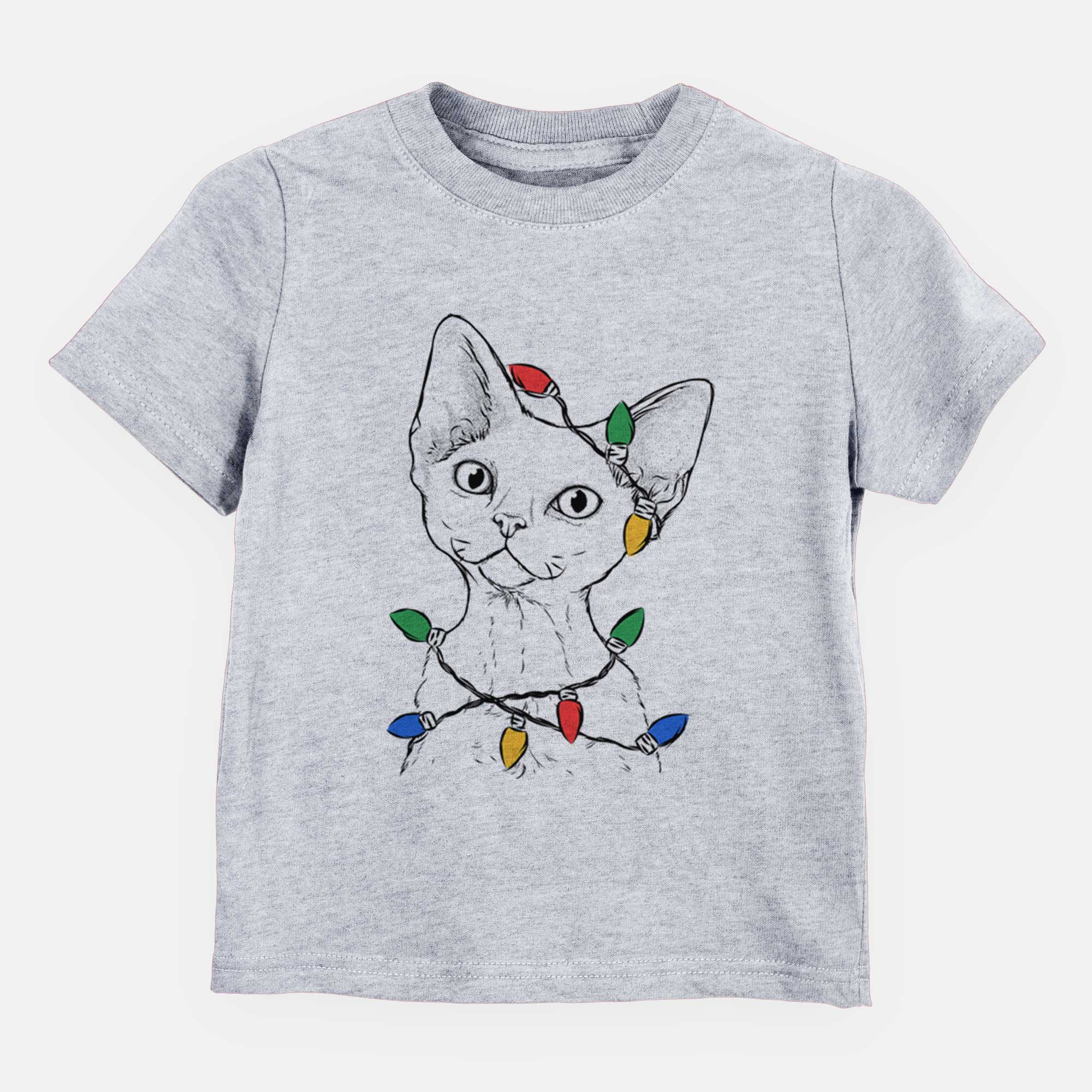 Christmas Lights Ripley the Devon Rex Cat - Kids/Youth/Toddler Shirt