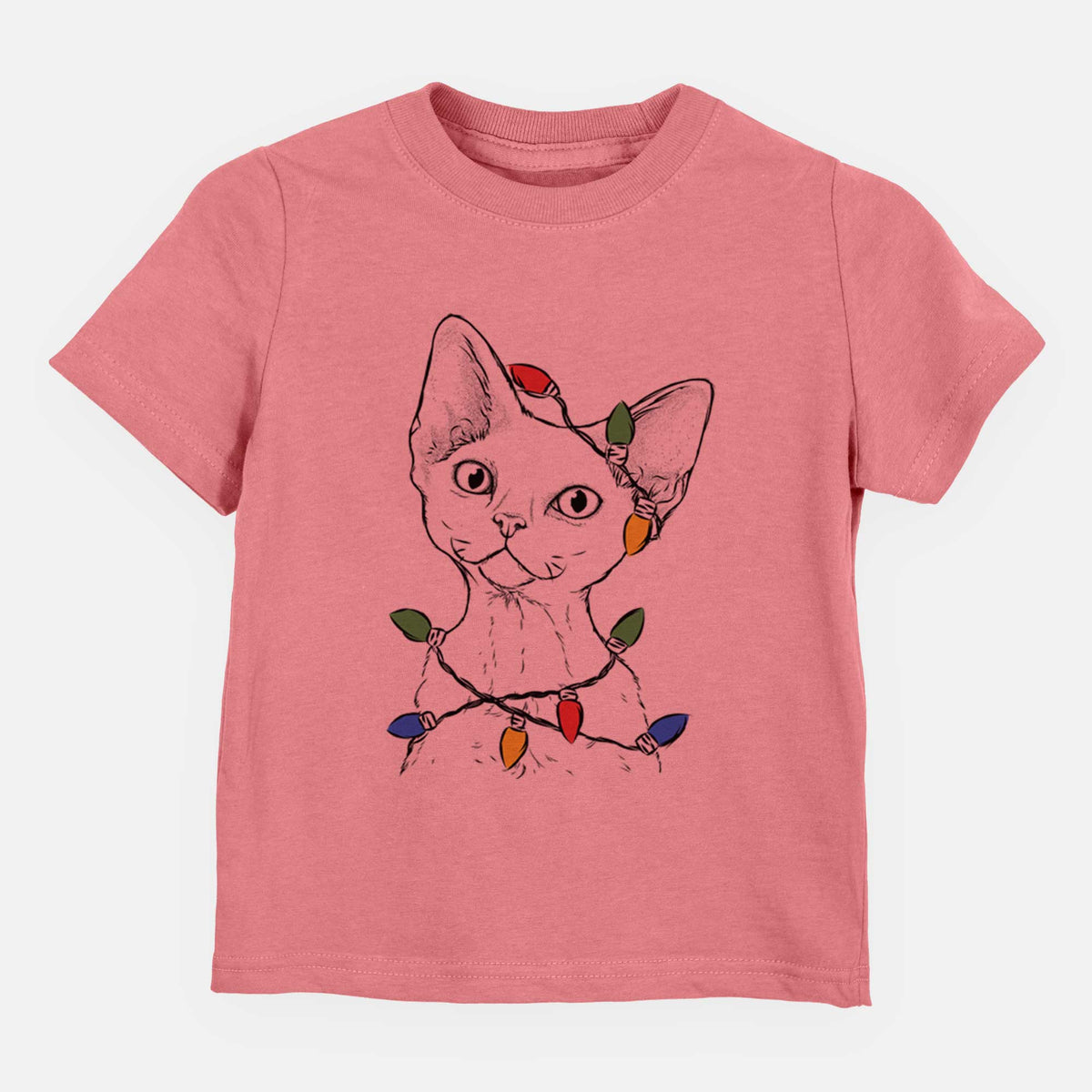 Christmas Lights Ripley the Devon Rex Cat - Kids/Youth/Toddler Shirt