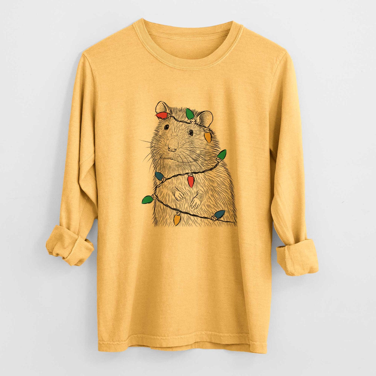 Christmas Lights Rizzo the Rat - Heavyweight 100% Cotton Long Sleeve