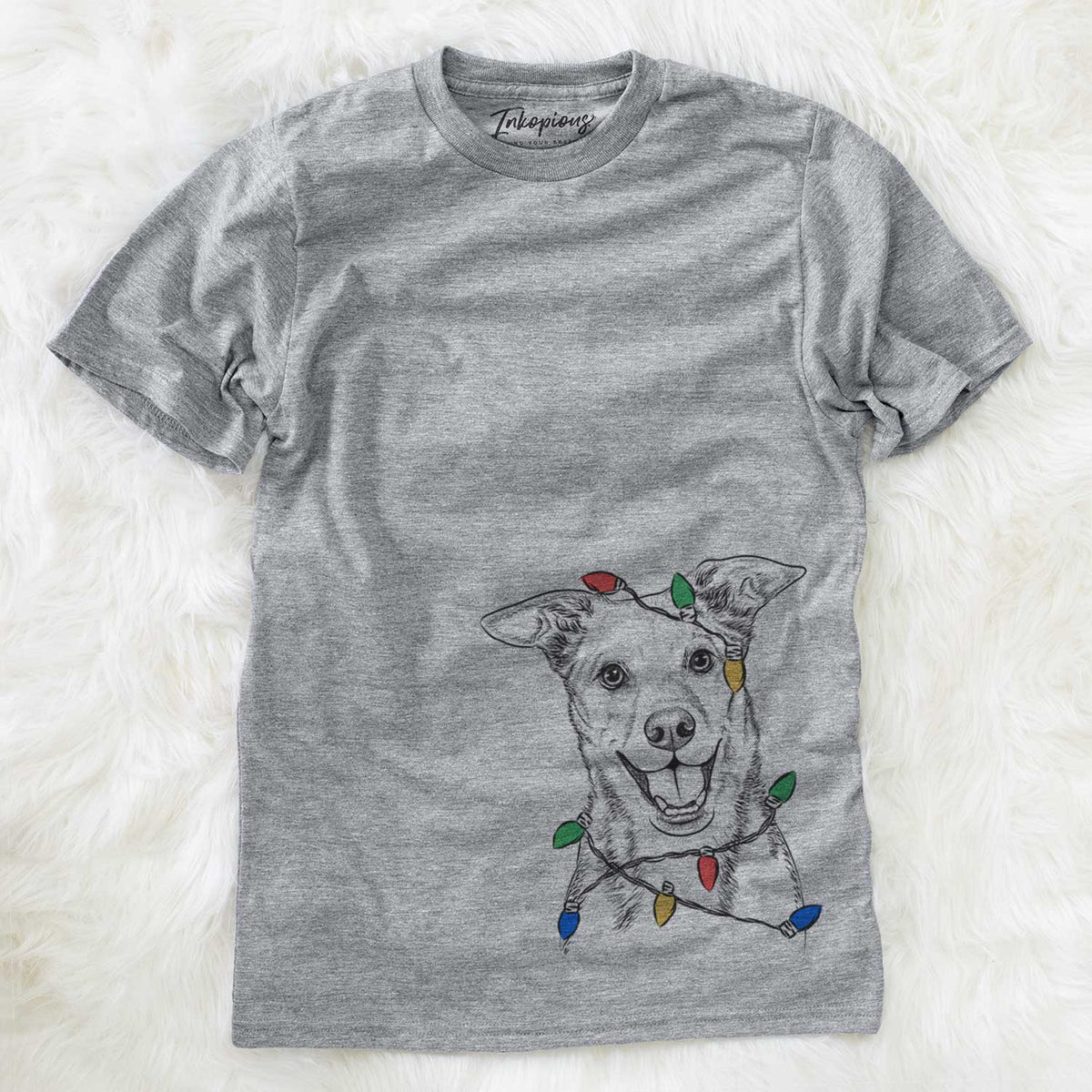 Christmas Lights Rocco the Mixed Breed - Unisex Crewneck