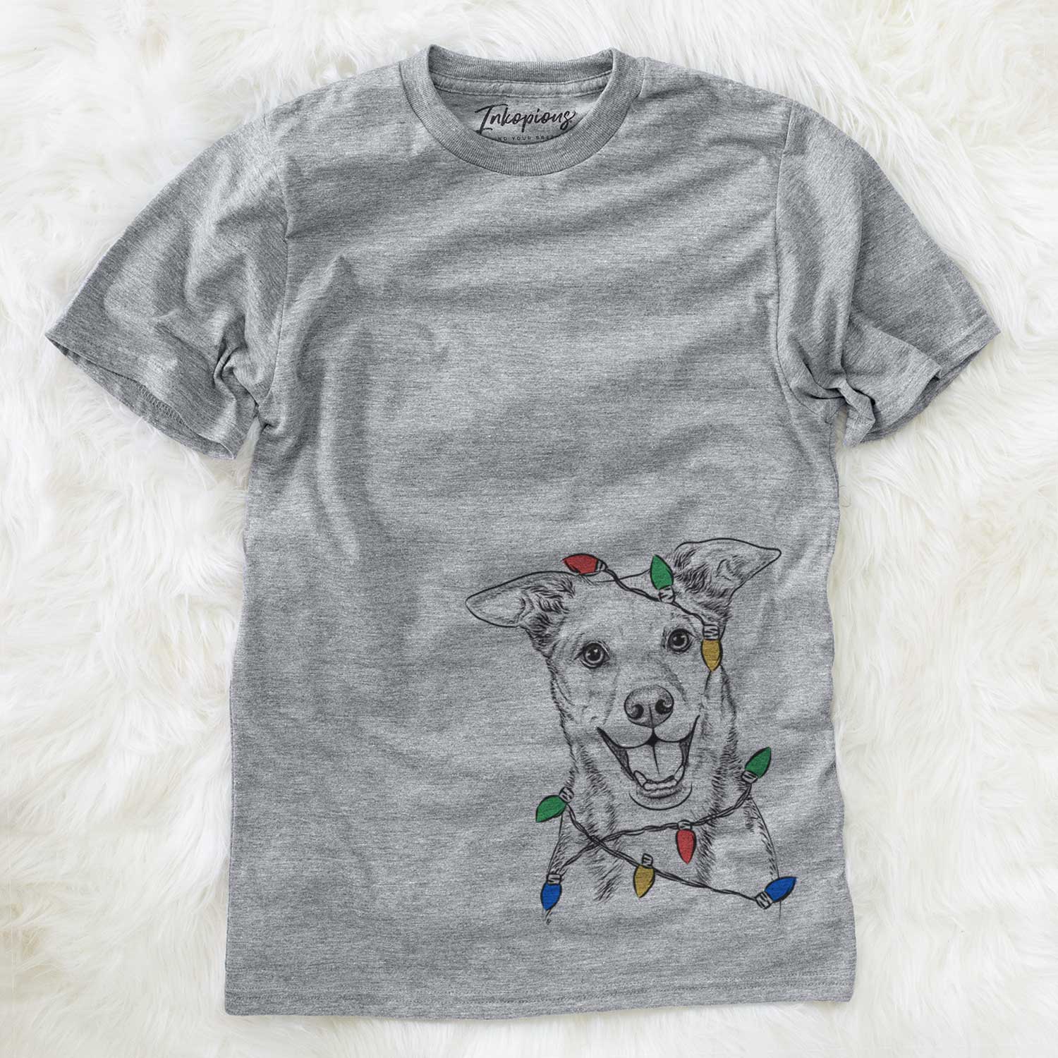 Christmas Lights Rocco the Mixed Breed - Unisex Crewneck