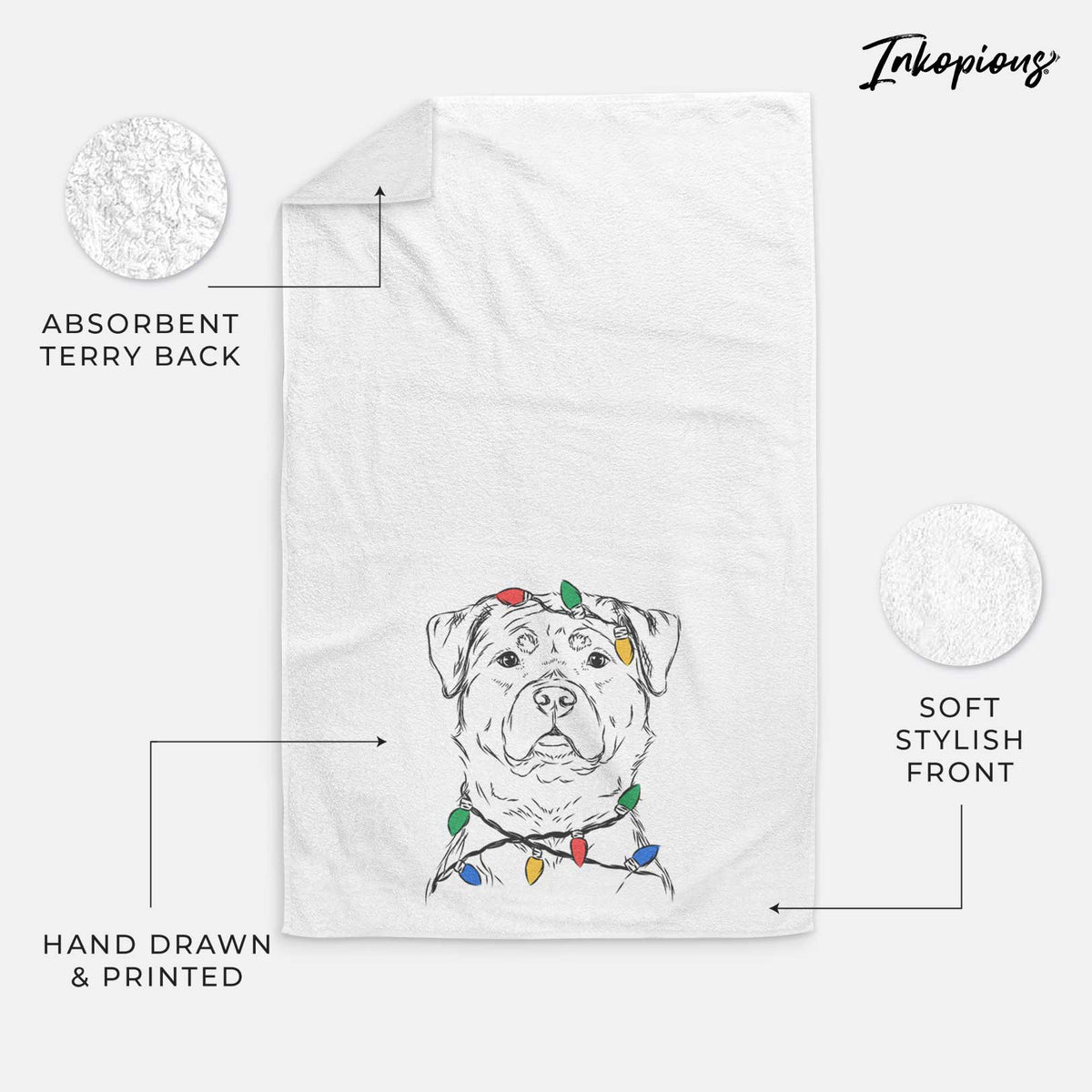 Rocky the Rottweiler Decorative Hand Towel