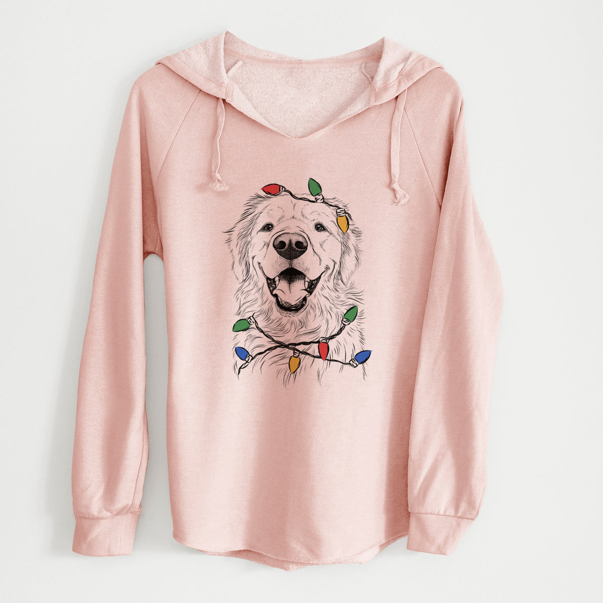 Christmas Lights Roger the Golden Retriever - Cali Wave Hooded Sweatshirt