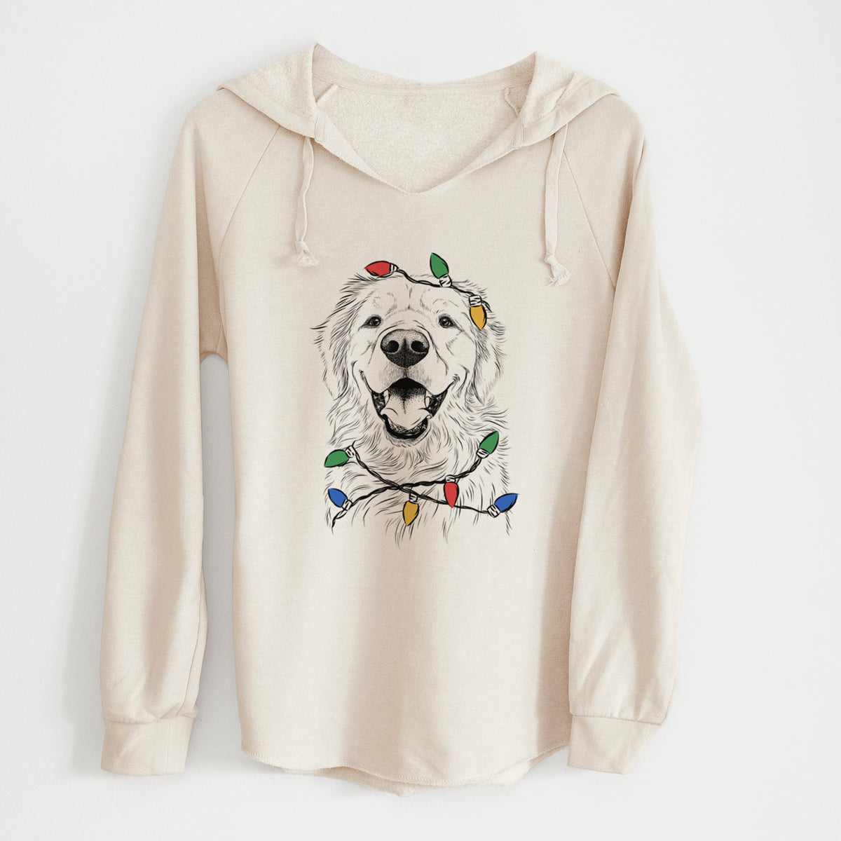Christmas Lights Roger the Golden Retriever - Cali Wave Hooded Sweatshirt