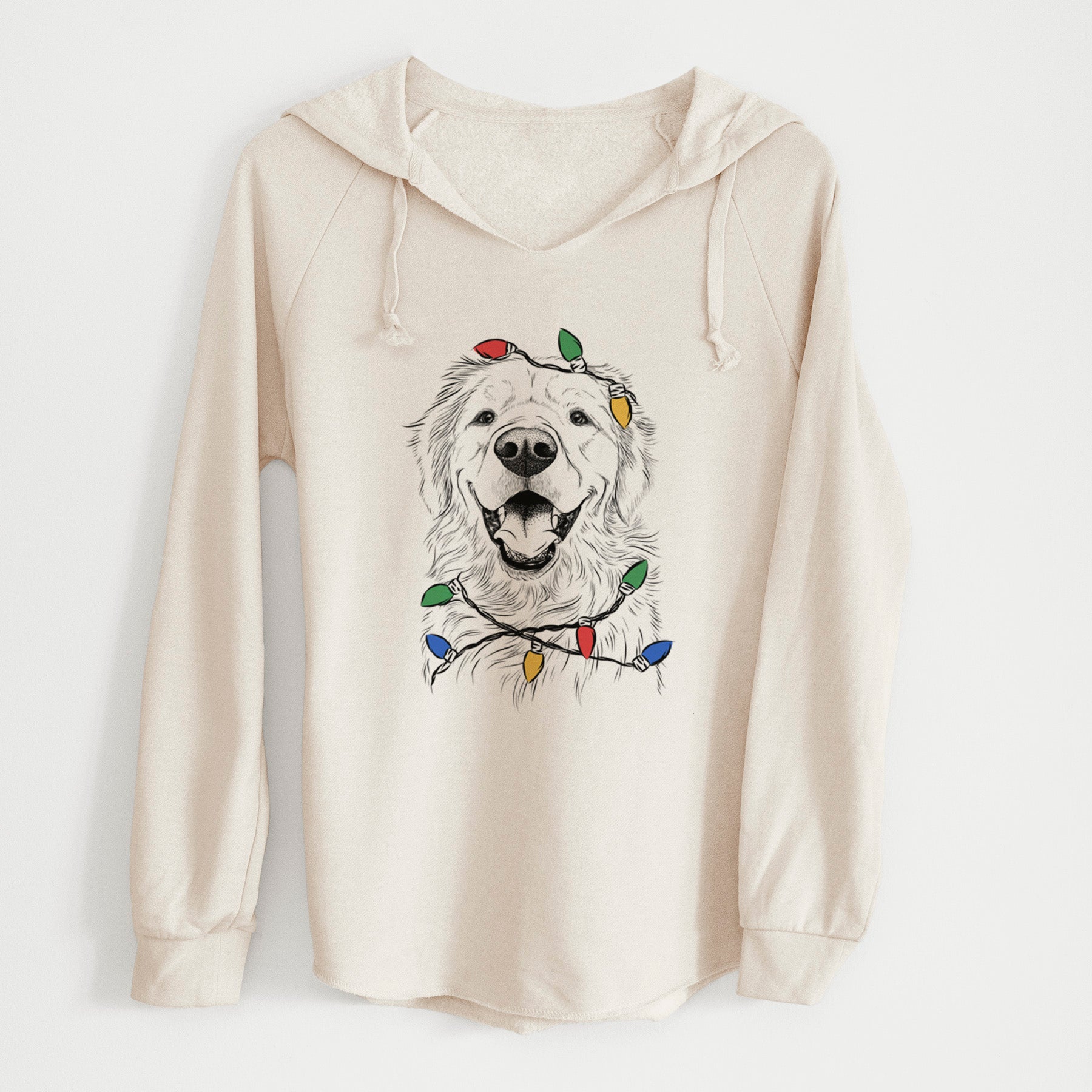 Christmas Lights Roger the Golden Retriever - Cali Wave Hooded Sweatshirt