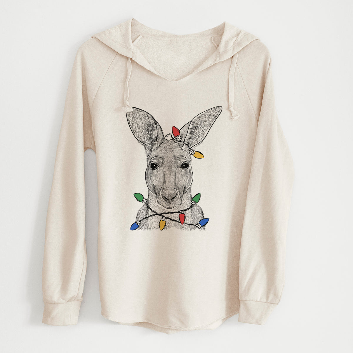 Christmas Lights Roger the Red Kangaroo - Cali Wave Hooded Sweatshirt