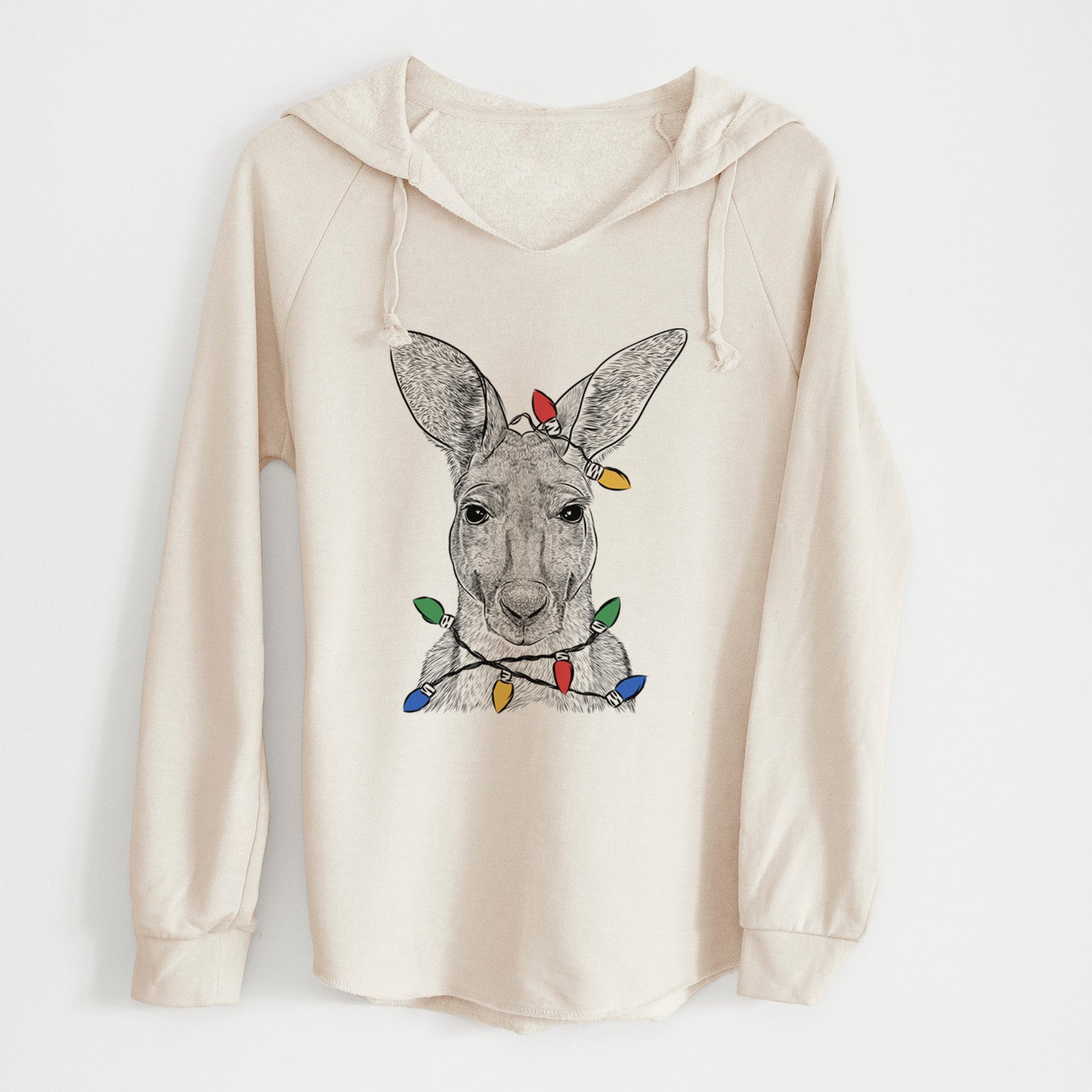 Christmas Lights Roger the Red Kangaroo - Cali Wave Hooded Sweatshirt