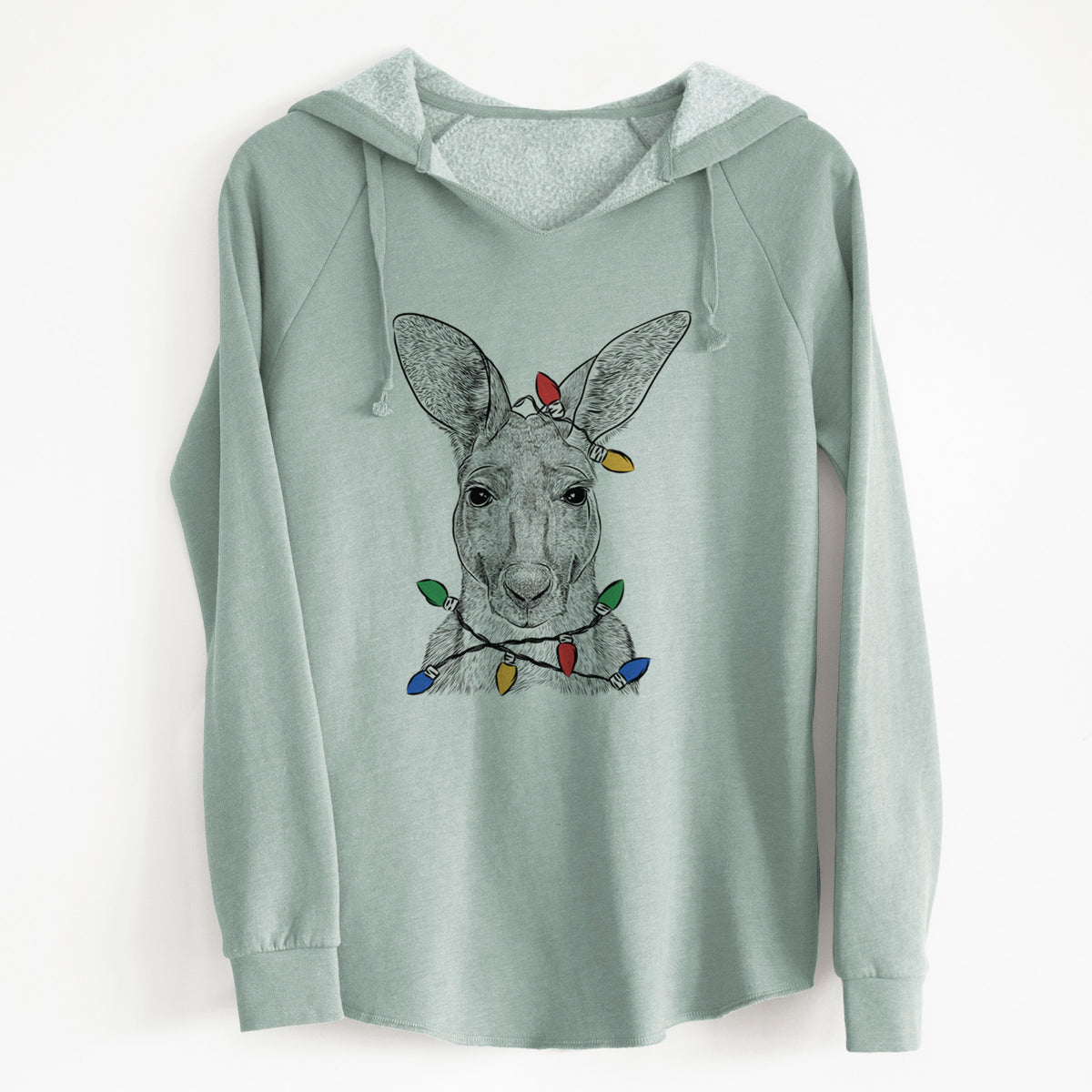 Christmas Lights Roger the Red Kangaroo - Cali Wave Hooded Sweatshirt