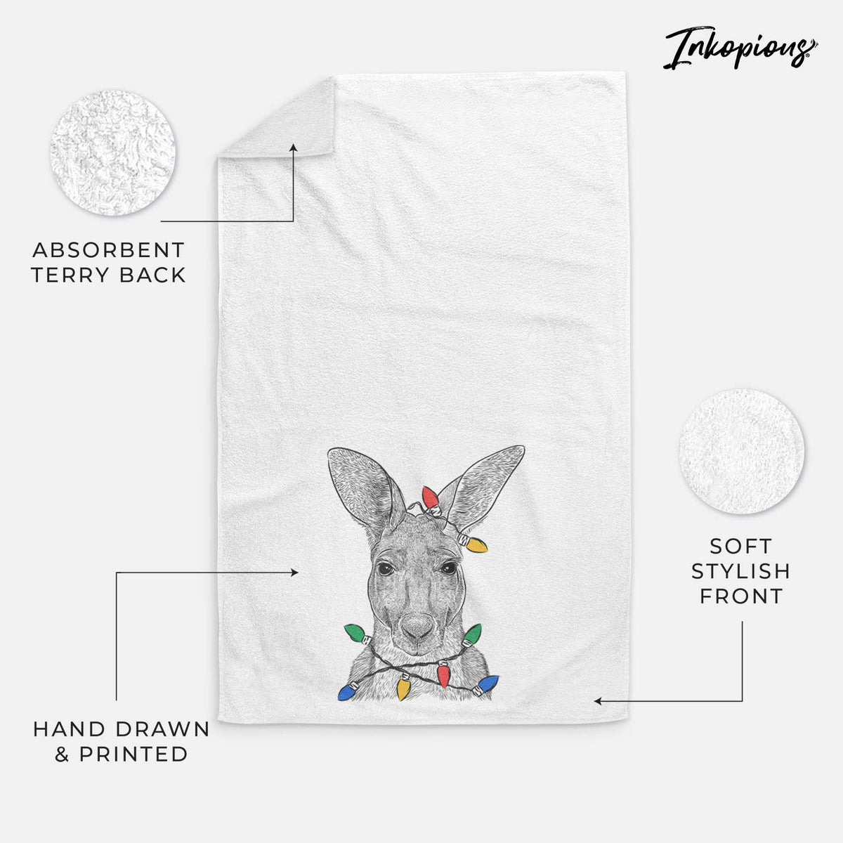Roger the Red Kangaroo Decorative Hand Towel