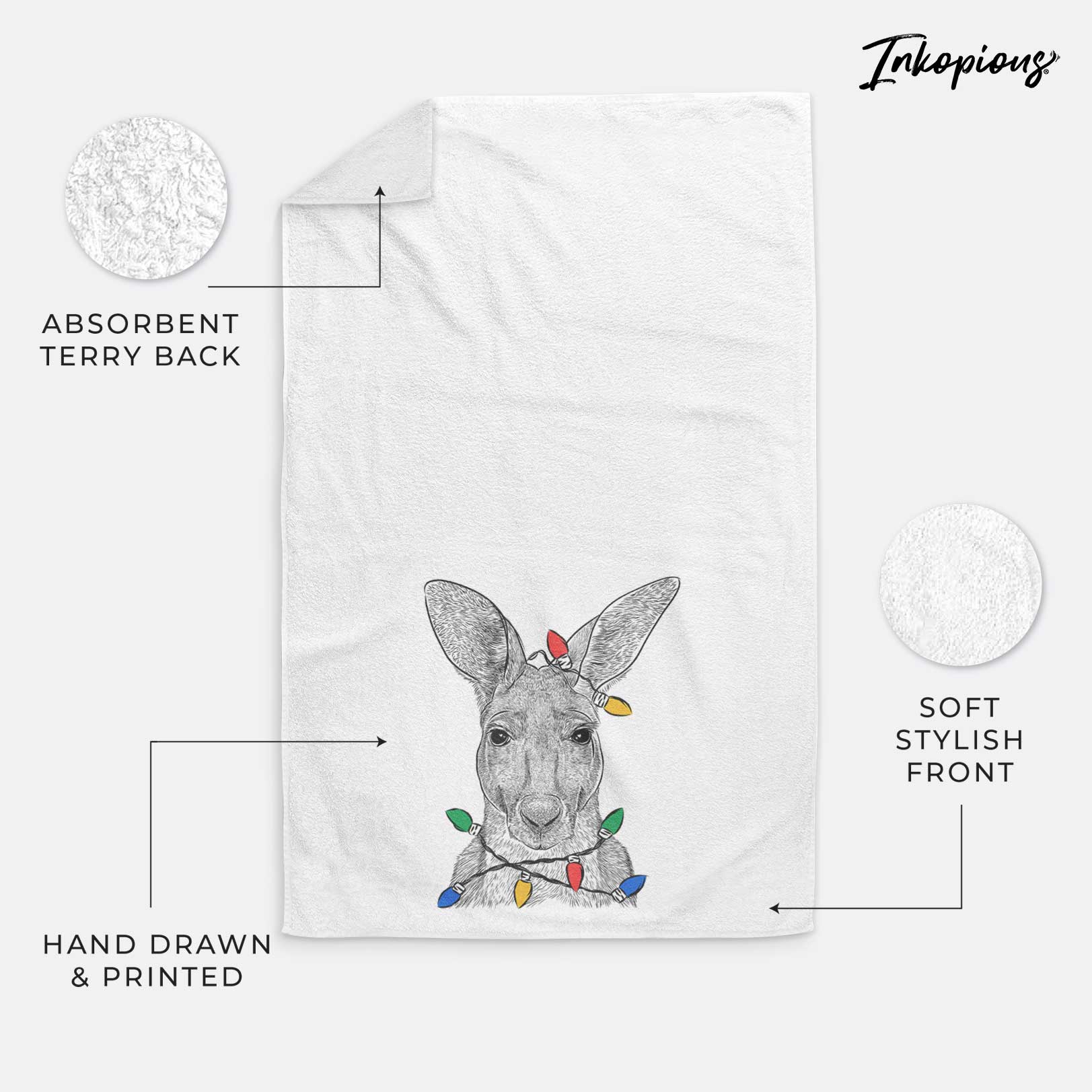 Roger the Red Kangaroo Decorative Hand Towel