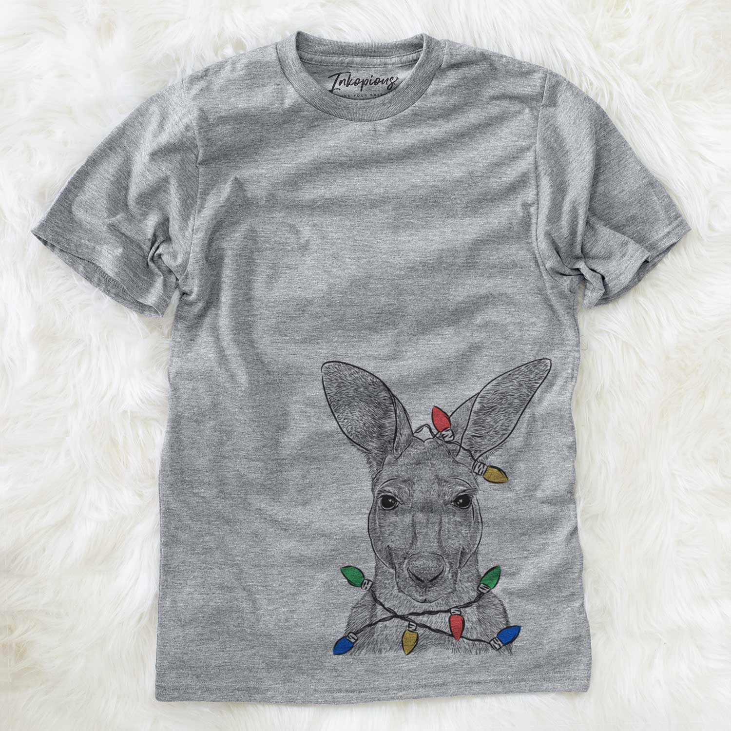 Christmas Lights Roger the Red Kangaroo - Unisex Crewneck