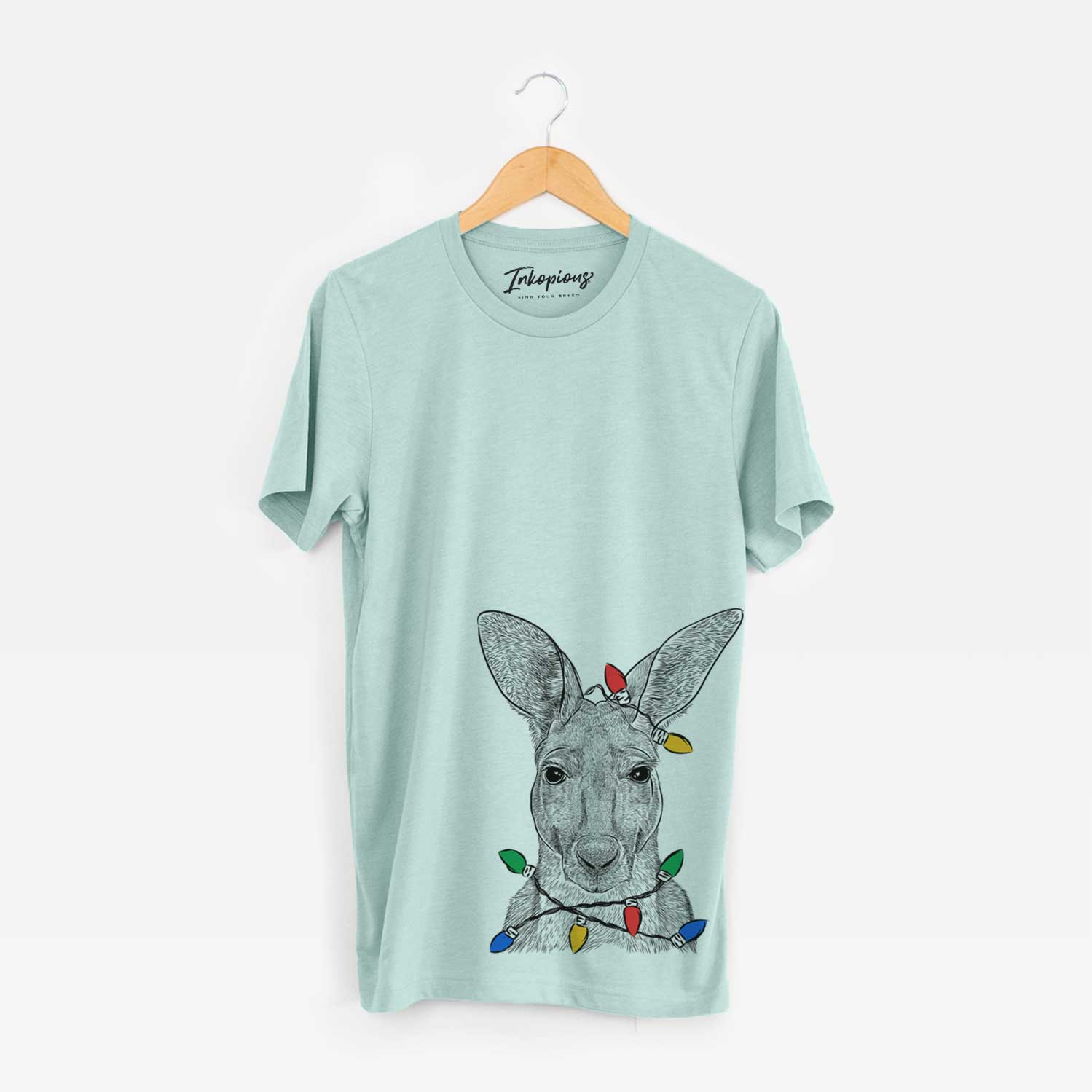 Christmas Lights Roger the Red Kangaroo - Unisex Crewneck