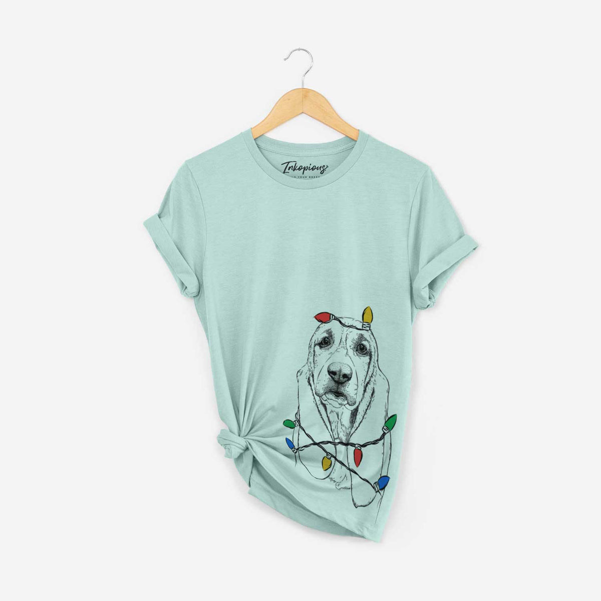 Christmas Lights Rolo the Basset Hound - Unisex Crewneck