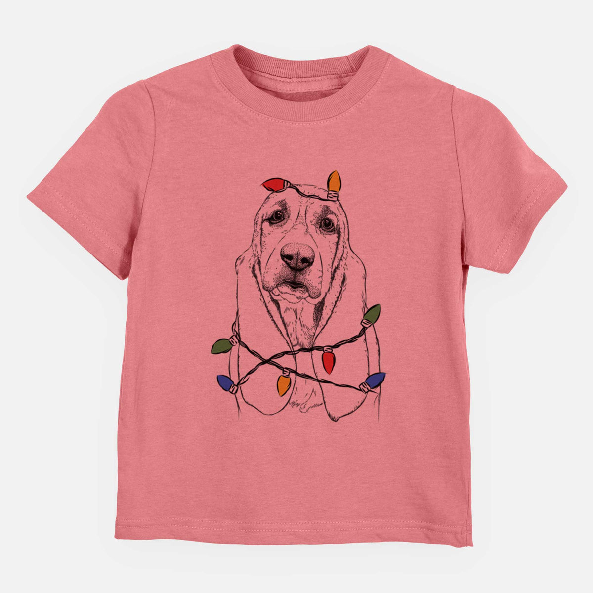 Christmas Lights Rolo the Basset Hound - Kids/Youth/Toddler Shirt