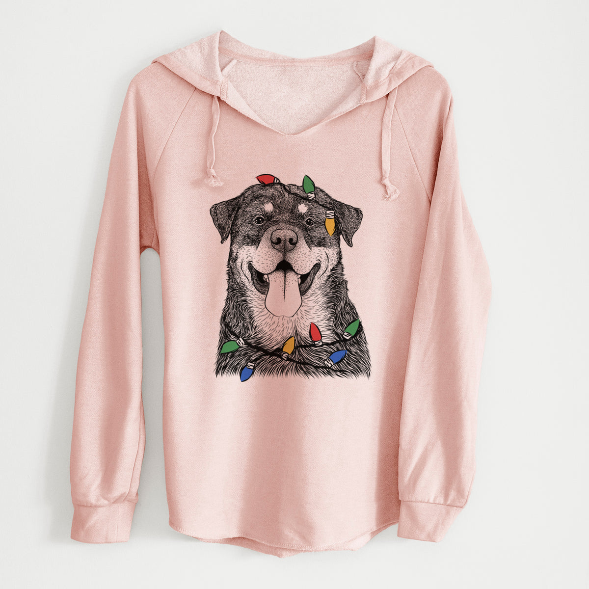 Christmas Lights Romeo the Rottweiler - Cali Wave Hooded Sweatshirt