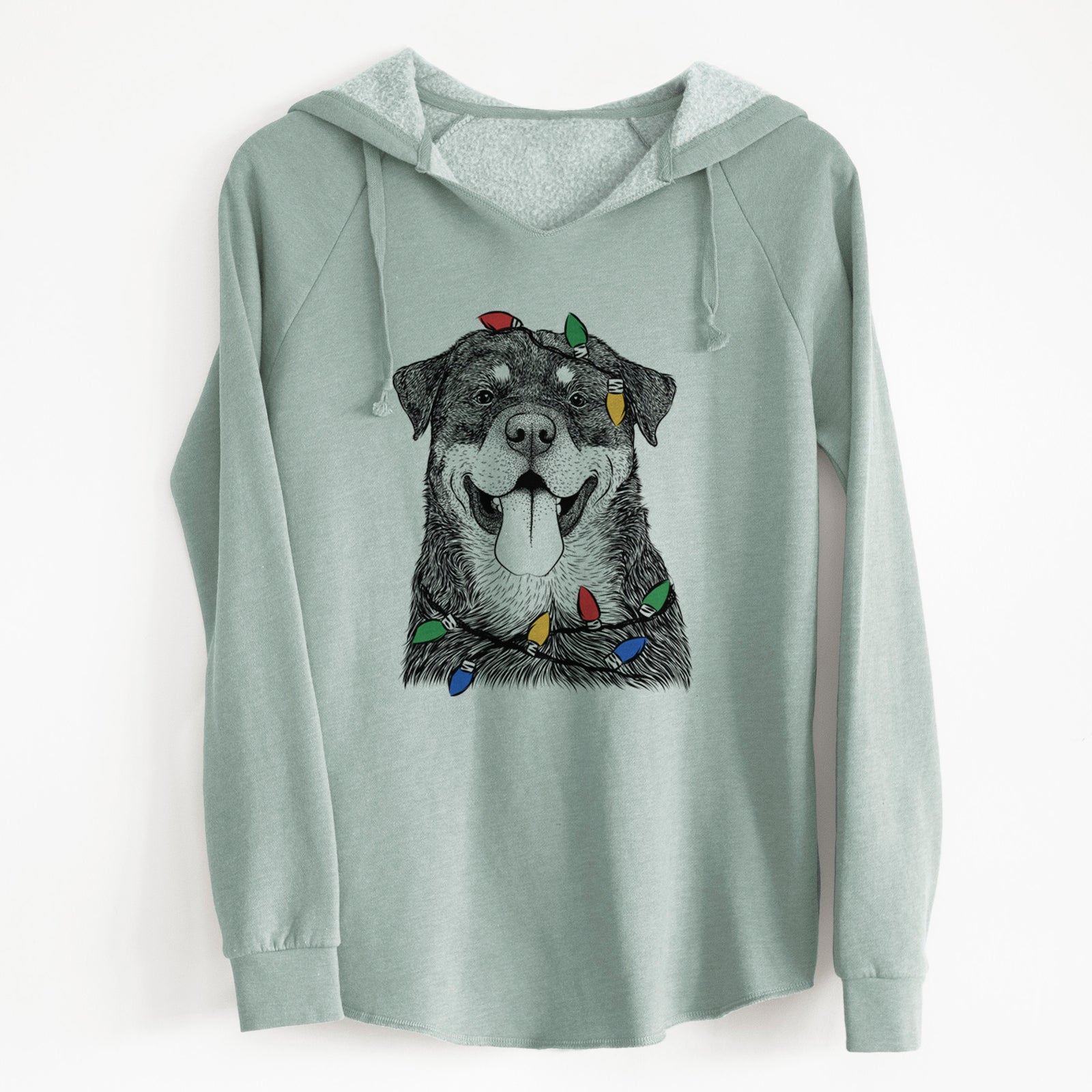 Christmas Lights Romeo the Rottweiler - Cali Wave Hooded Sweatshirt