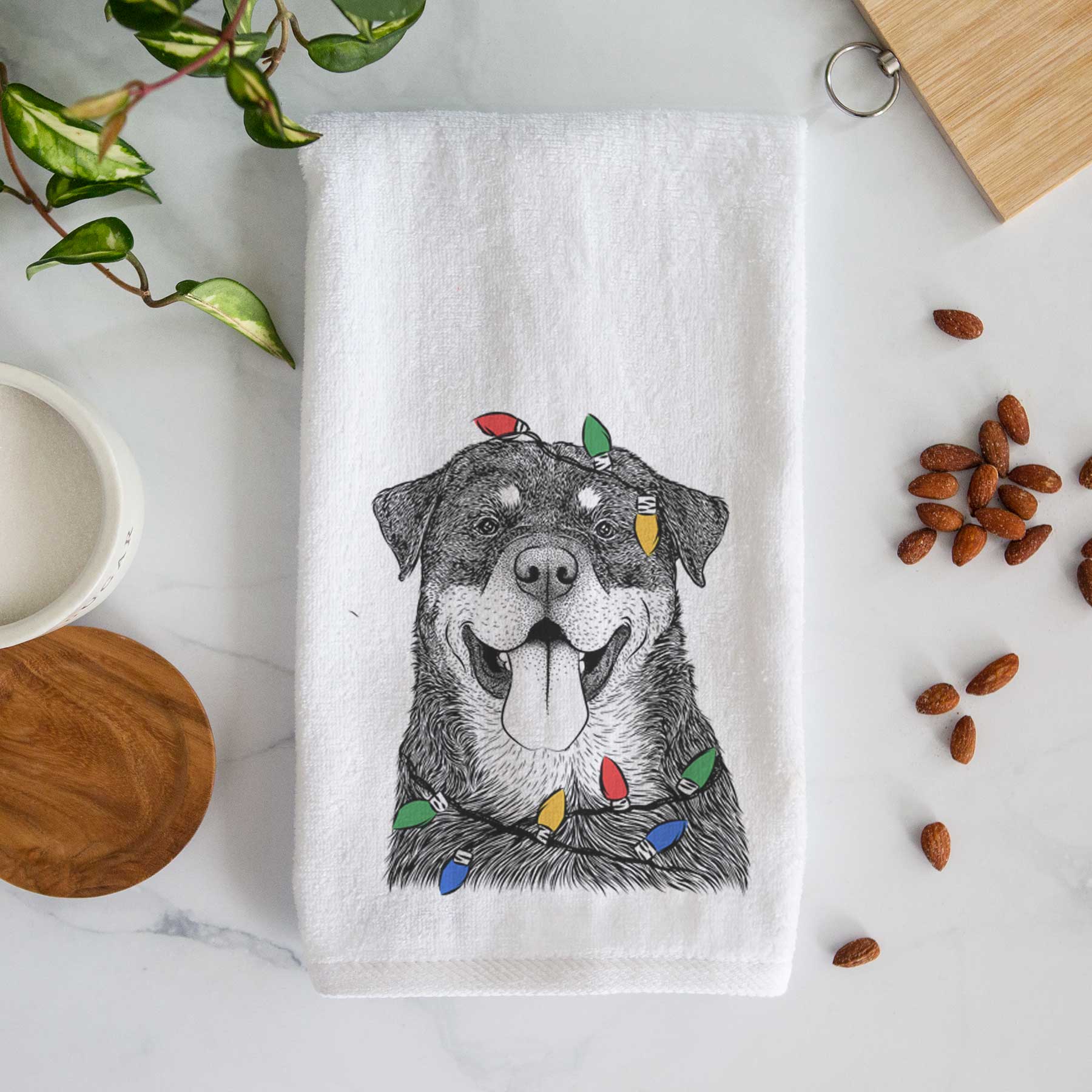 Romeo the Rottweiler Decorative Hand Towel