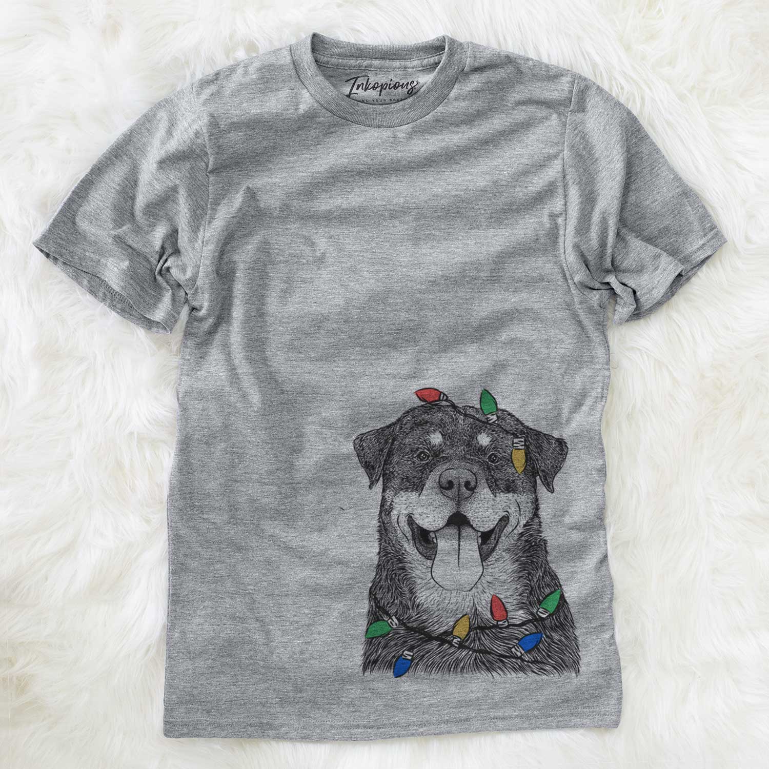 Christmas Lights Romeo the Rottweiler - Unisex Crewneck