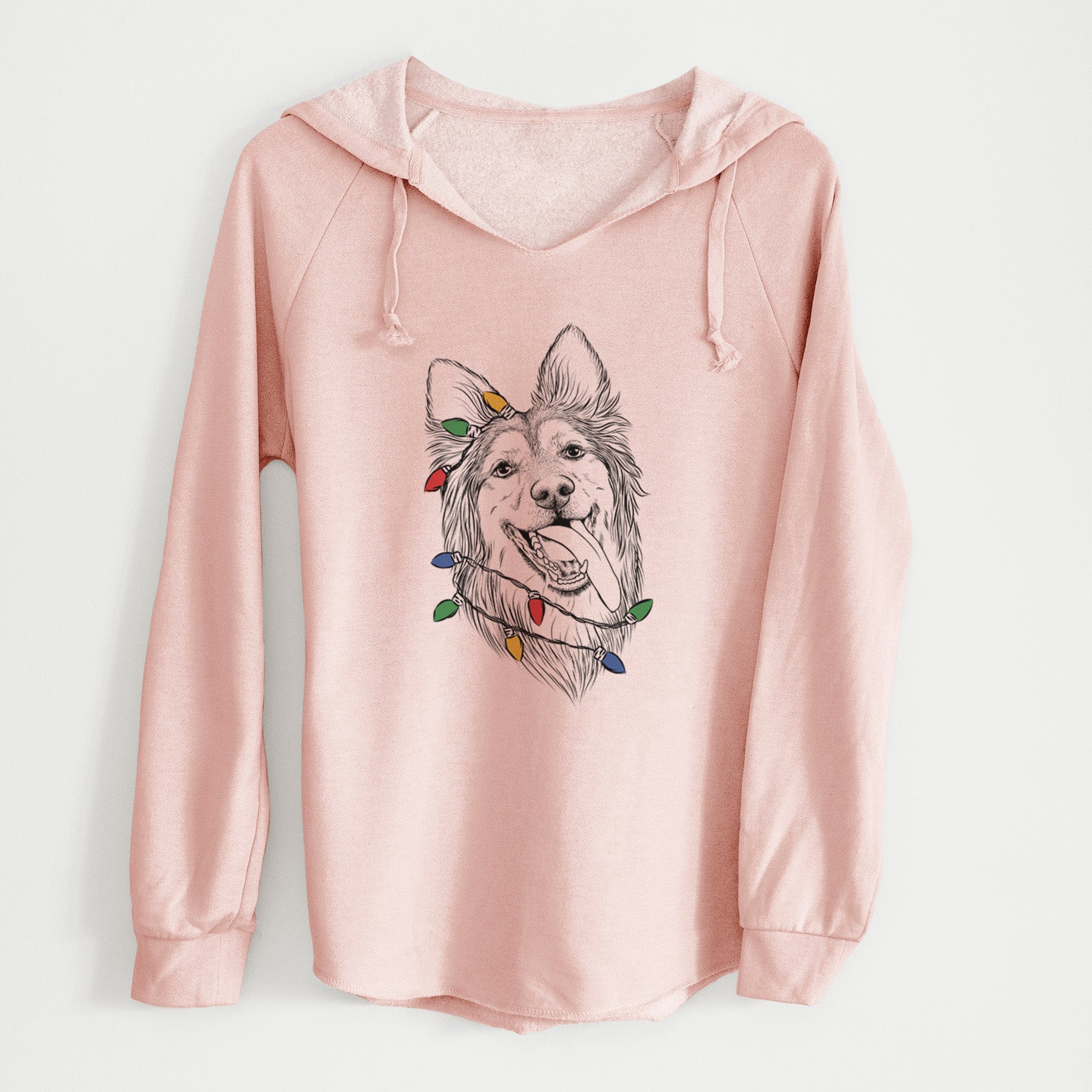 Christmas Lights Rosalie the German Shepherd Mix - Cali Wave Hooded Sweatshirt