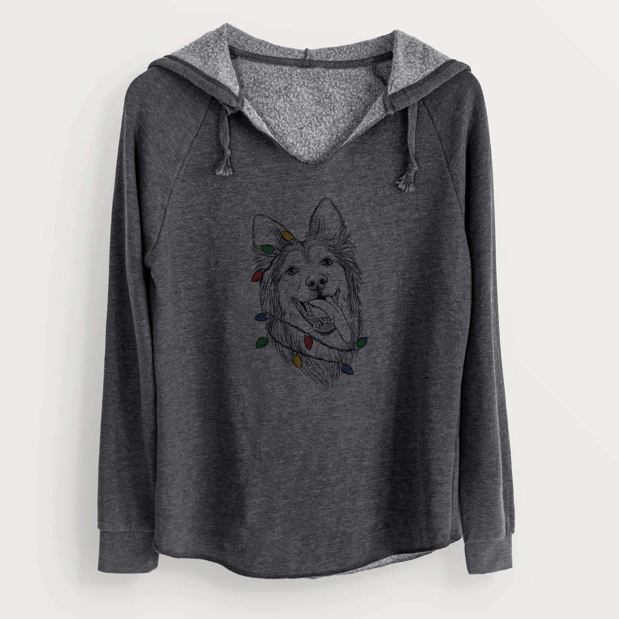 Christmas Lights Rosalie the German Shepherd Mix - Cali Wave Hooded Sweatshirt