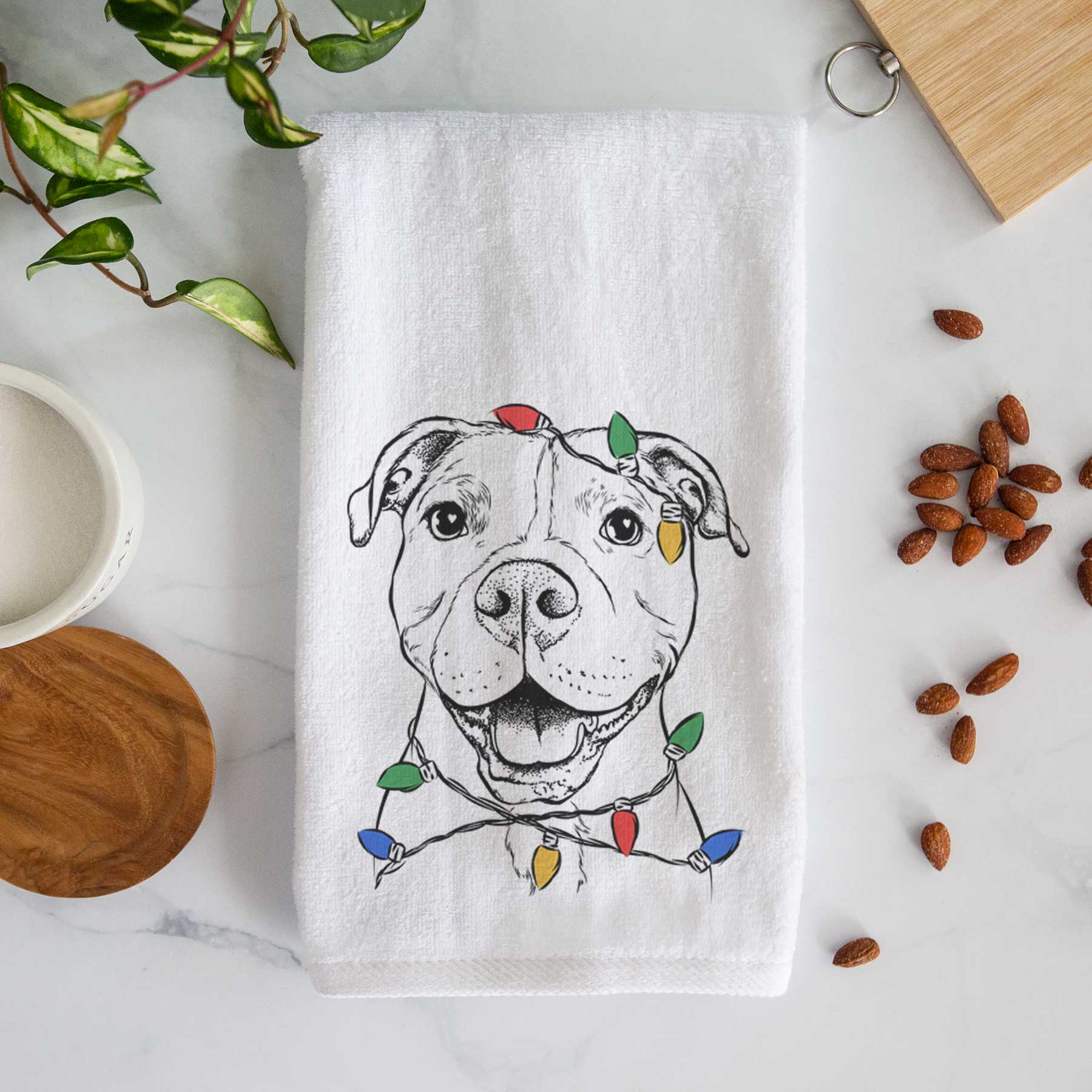 Roscoe the Pitbull Decorative Hand Towel