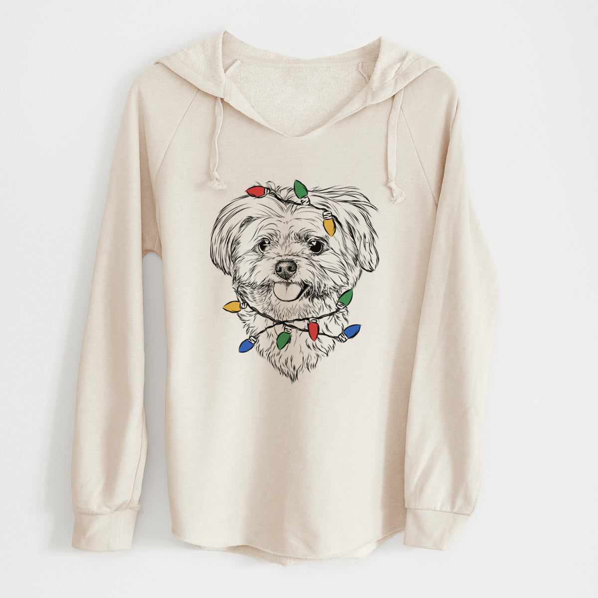 Christmas Lights Rosie the Maltipoo - Cali Wave Hooded Sweatshirt