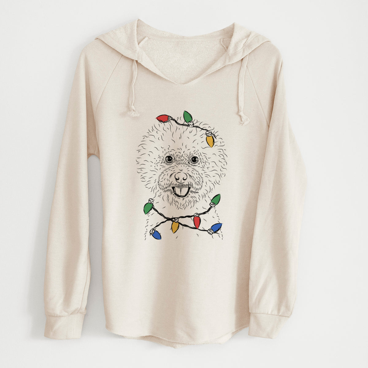 Christmas Lights Ross the Bichon Frise - Cali Wave Hooded Sweatshirt