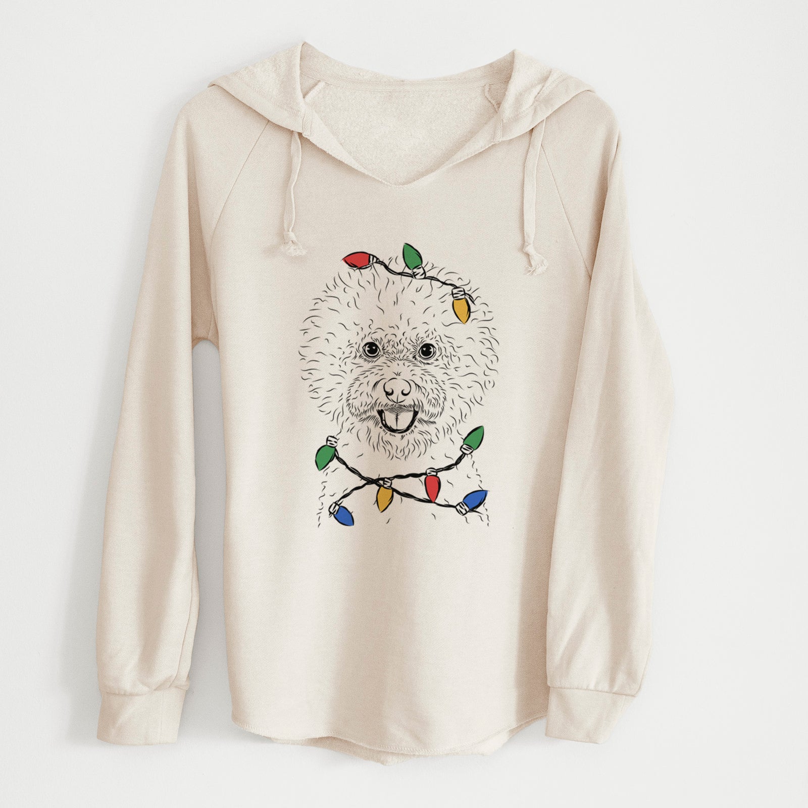 Christmas Lights Ross the Bichon Frise - Cali Wave Hooded Sweatshirt