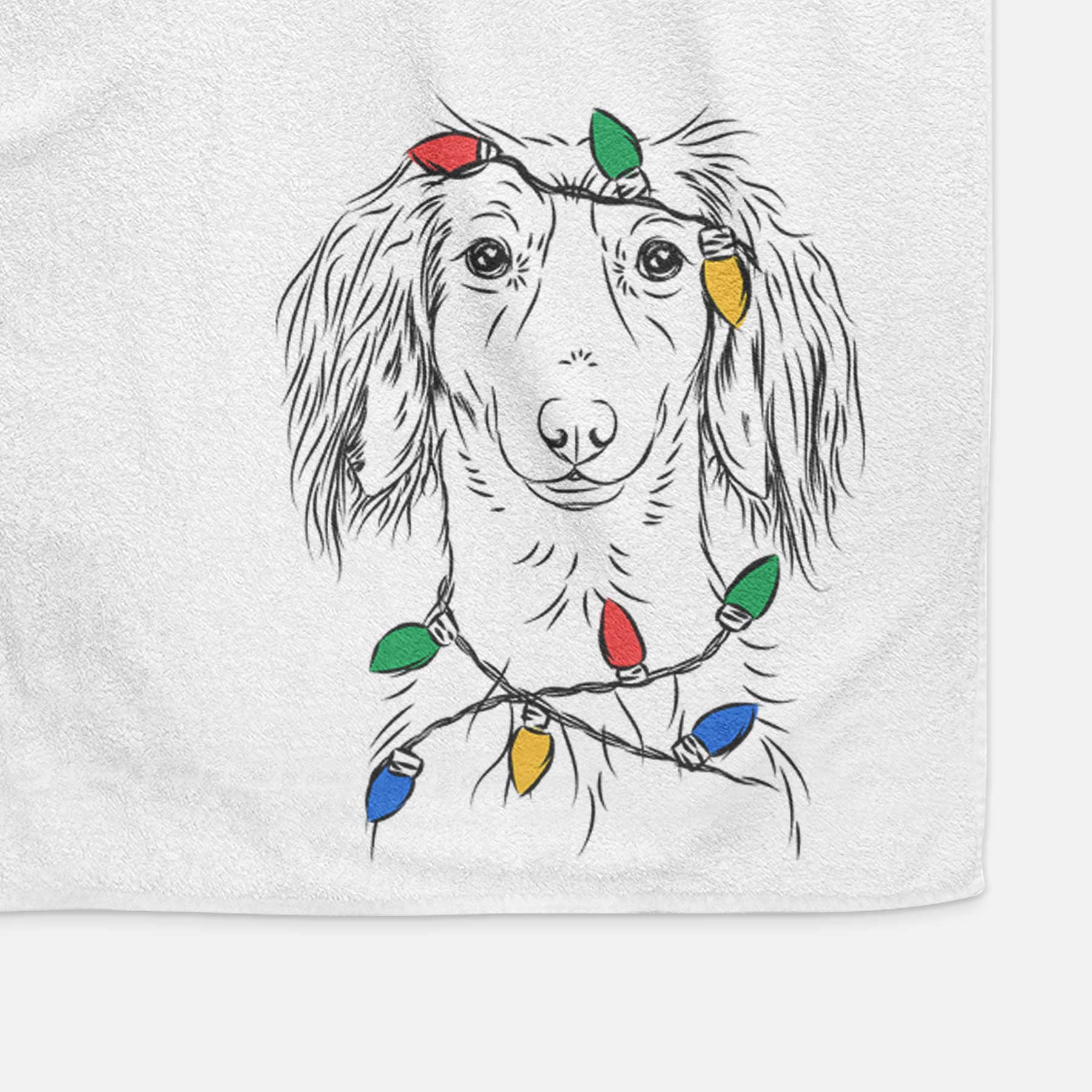 Roux the Long Haired Dachshund Decorative Hand Towel