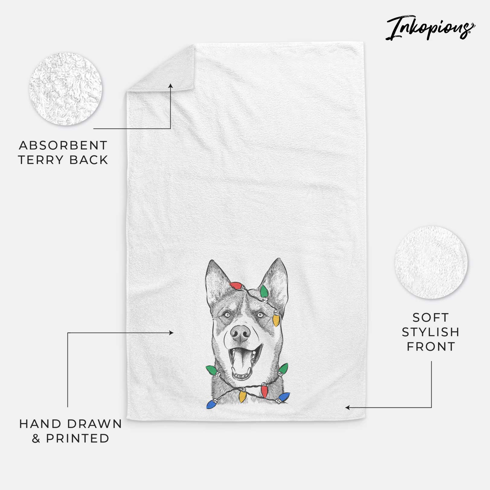 Roux the Siberian Husky Decorative Hand Towel