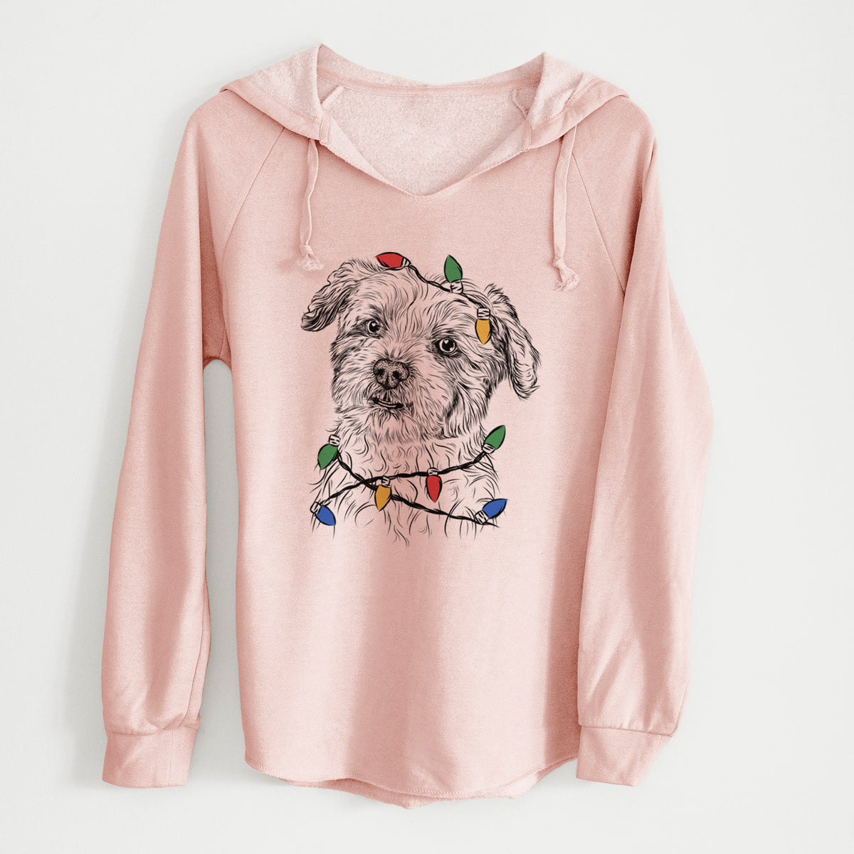 Christmas Lights Roxie the Schnauzer Shih Tzu Mix - Cali Wave Hooded Sweatshirt