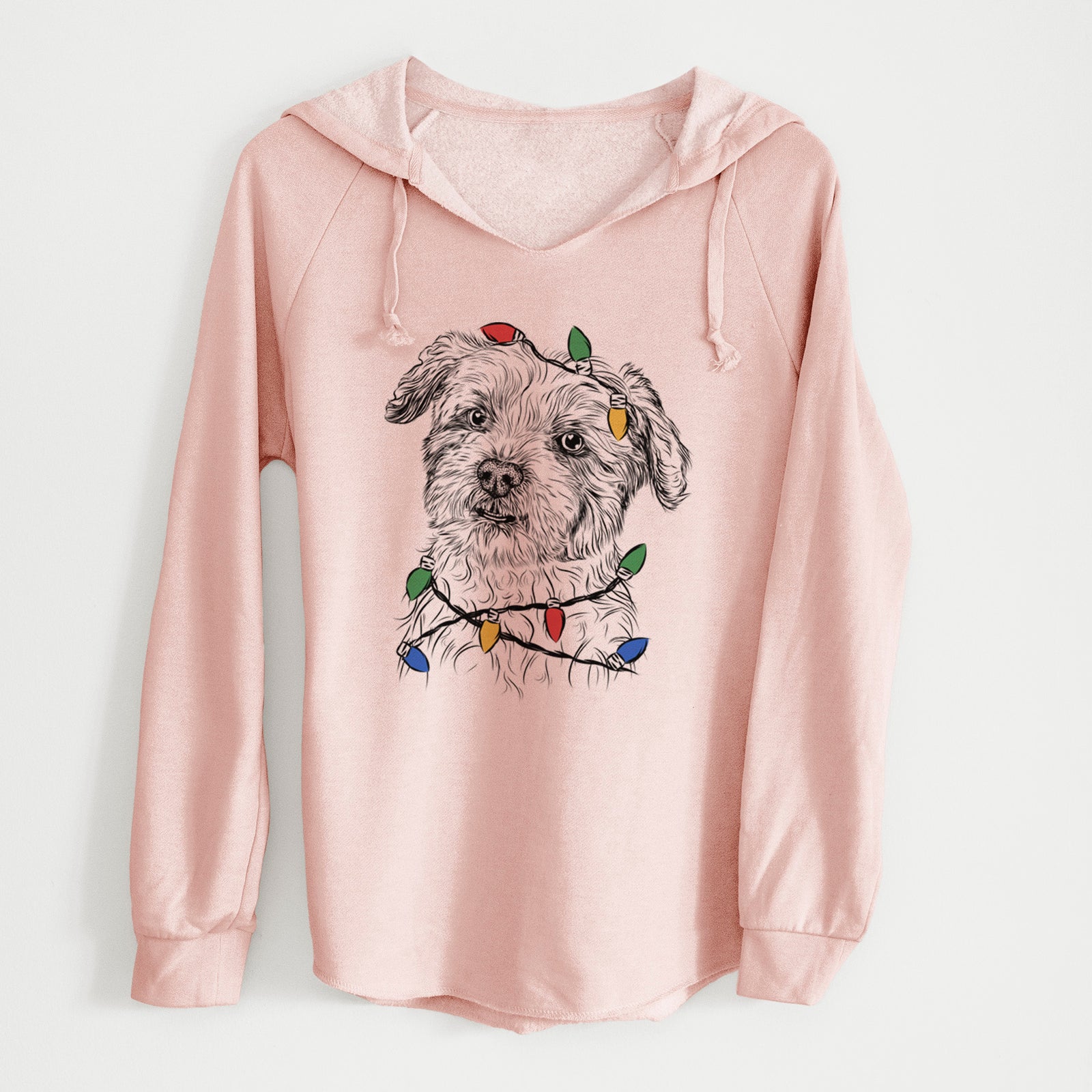 Christmas Lights Roxie the Schnauzer Shih Tzu Mix - Cali Wave Hooded Sweatshirt