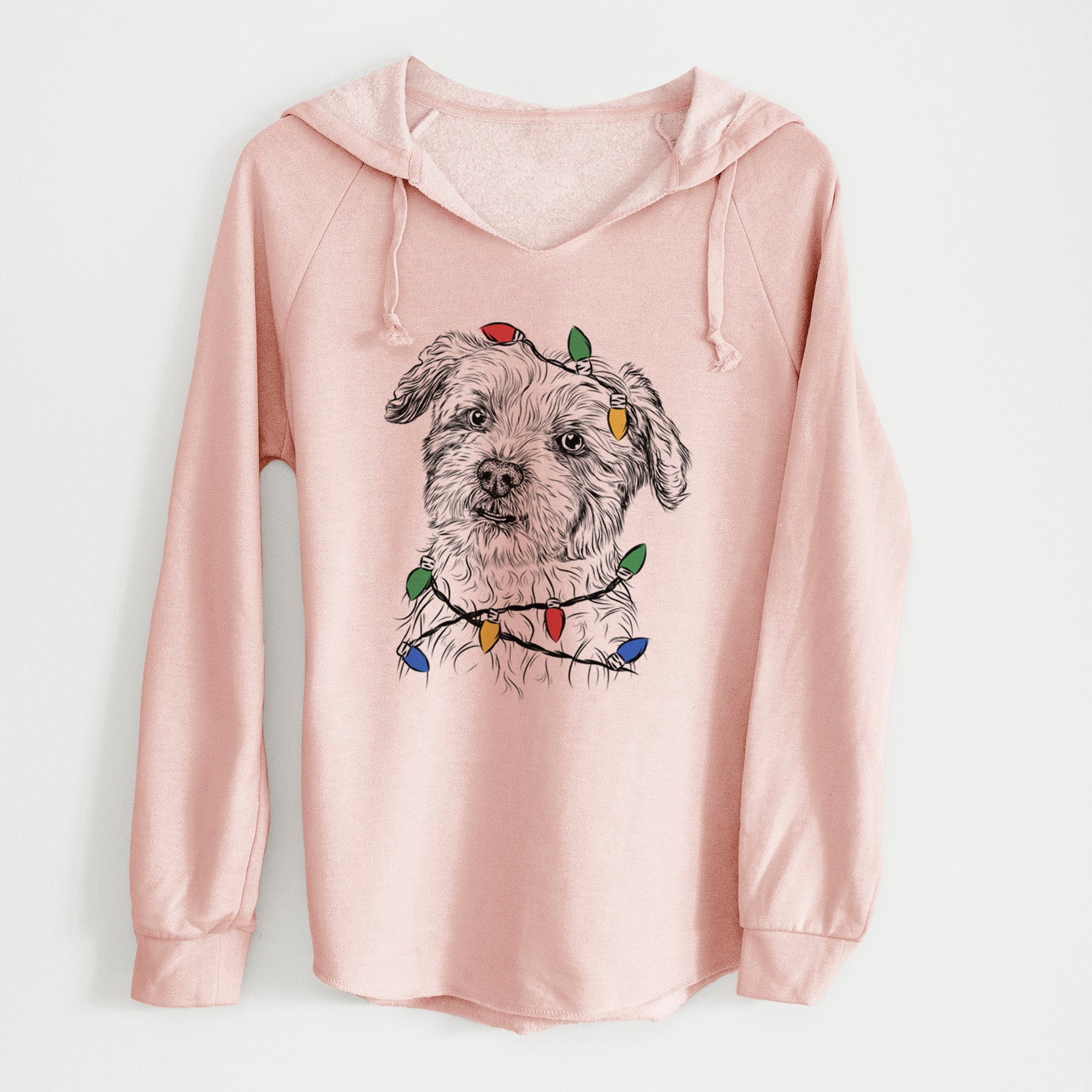 Christmas Lights Roxie the Schnauzer Shih Tzu Mix - Cali Wave Hooded Sweatshirt