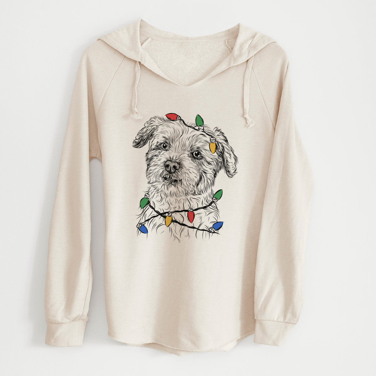 Christmas Lights Roxie the Schnauzer Shih Tzu Mix - Cali Wave Hooded Sweatshirt